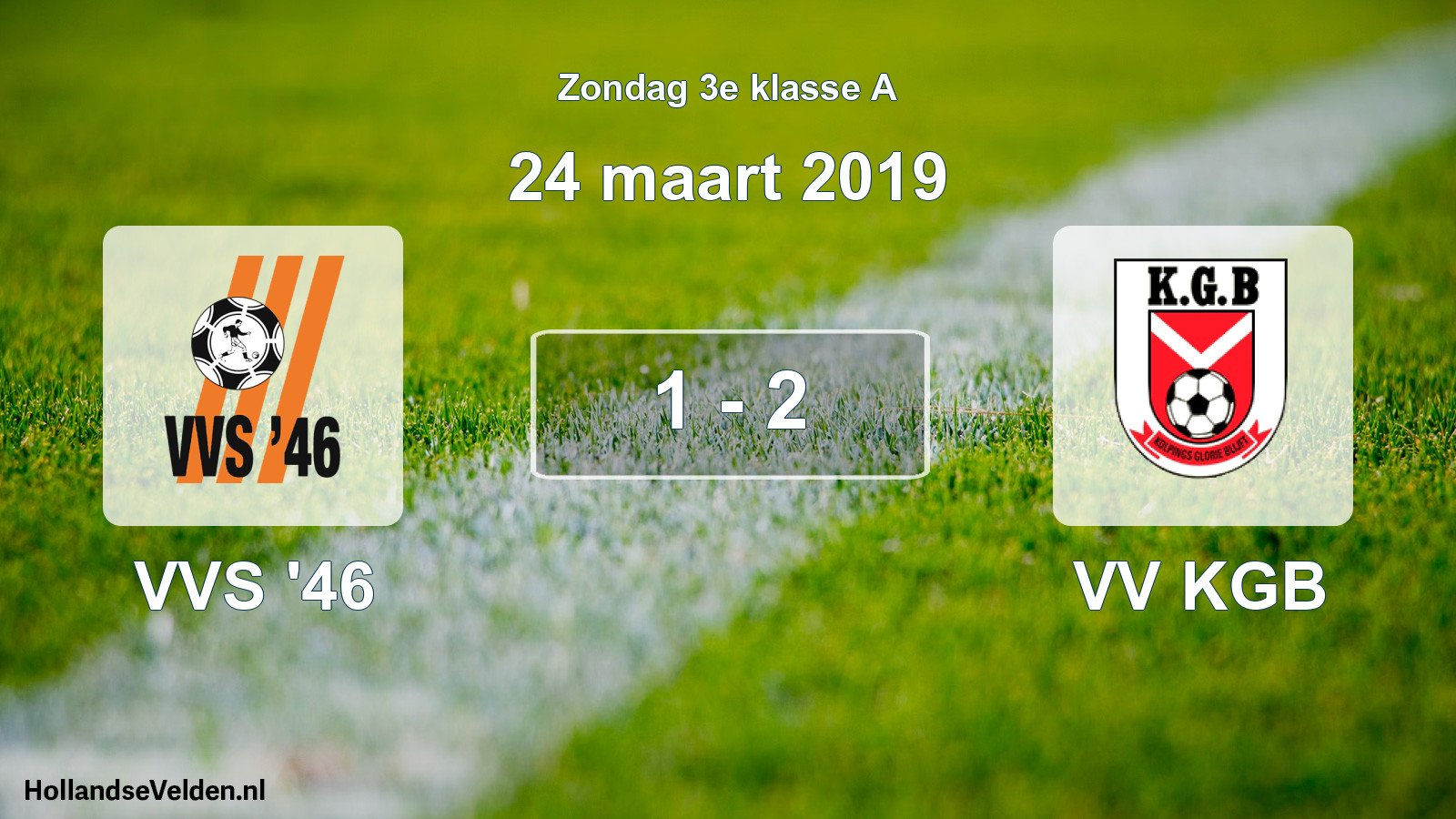 Total number of matches played: VVS '46 - VV KGB 1 - 2 (24 March 2019)
