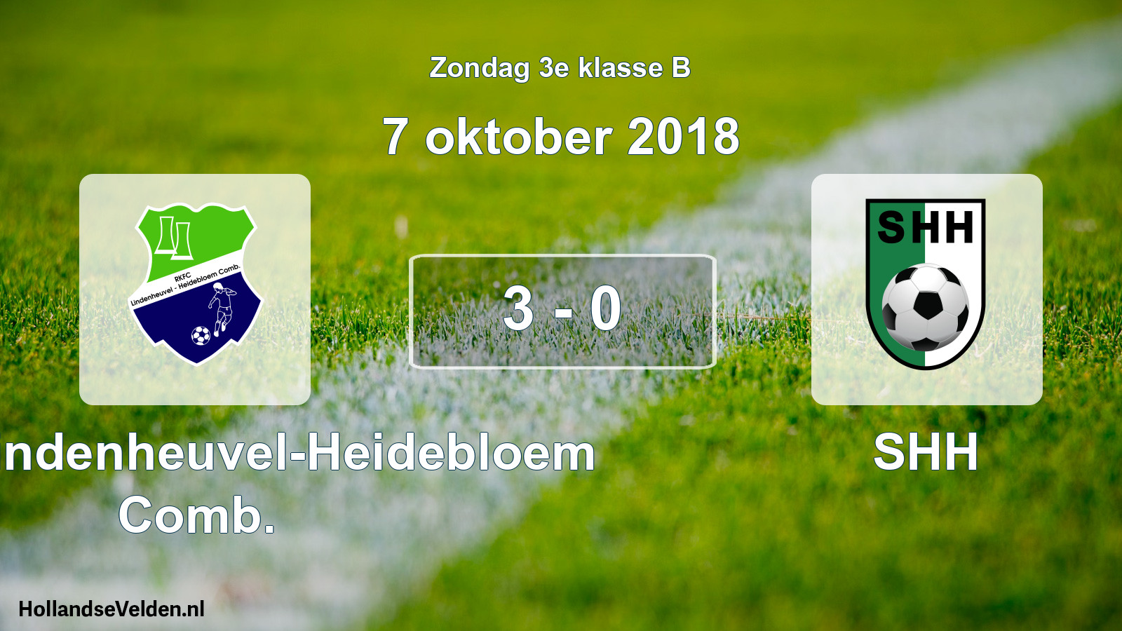 Total number of matches played: RKFC Lindenheuvel-Heidebloem Comb. - SHH 3 - 0 (7 October 2018)