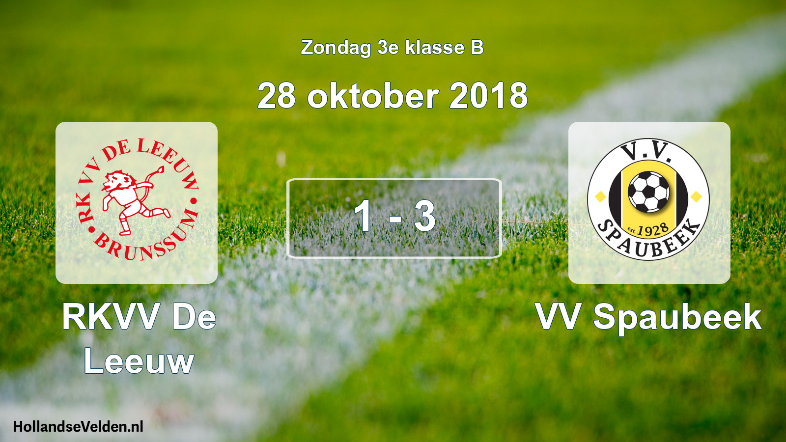 Total number of matches played: RKVV De Leeuw - VV Spaubeek 1 - 3 (28 October 2018)
