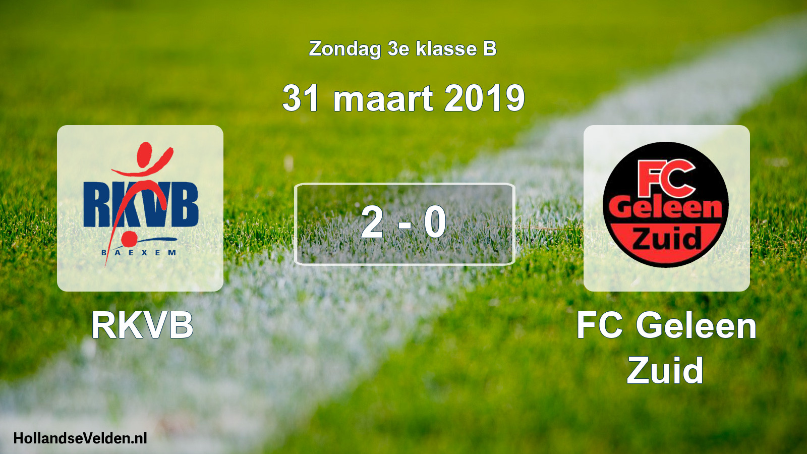 Total number of matches played: RKVB - FC Geleen Zuid 2 - 0 (31 March 2019)