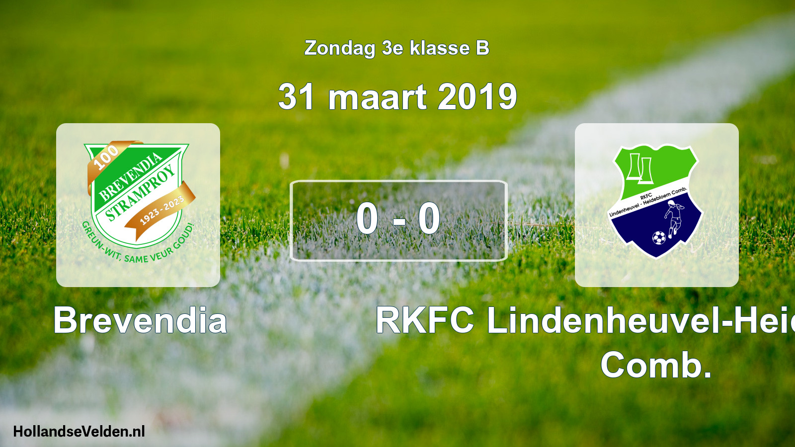 Total number of matches played: Brevendia - RKFC Lindenheuvel-Heidebloem Comb. 0 - 0 (31 March 2019)