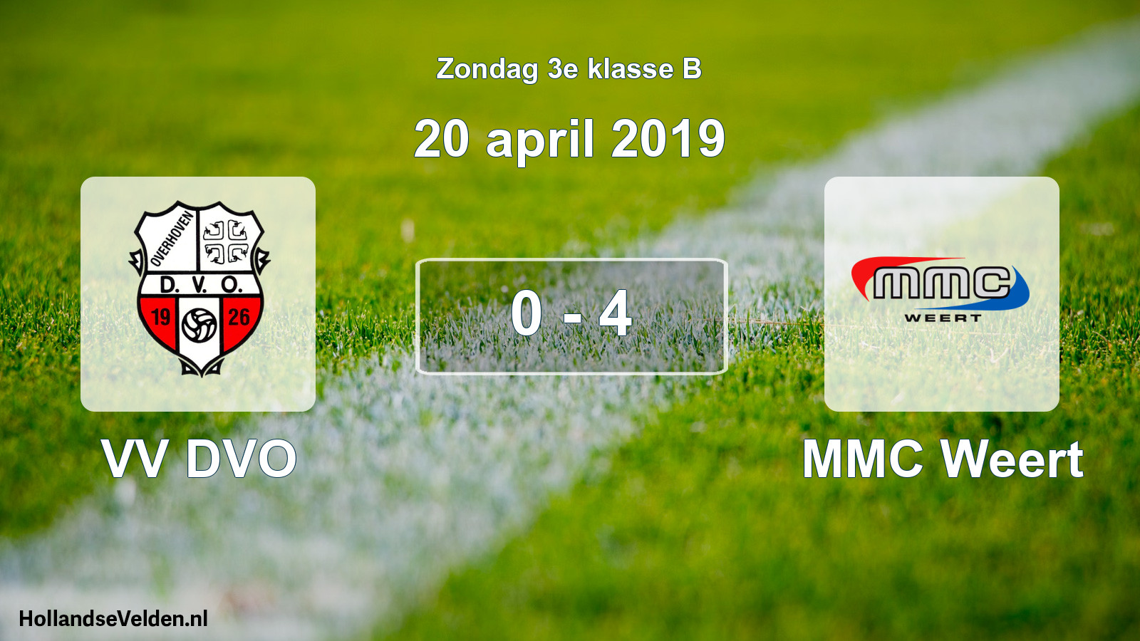 Total number of matches played: VV DVO - MMC Weert 0 - 4 (20 April 2019)