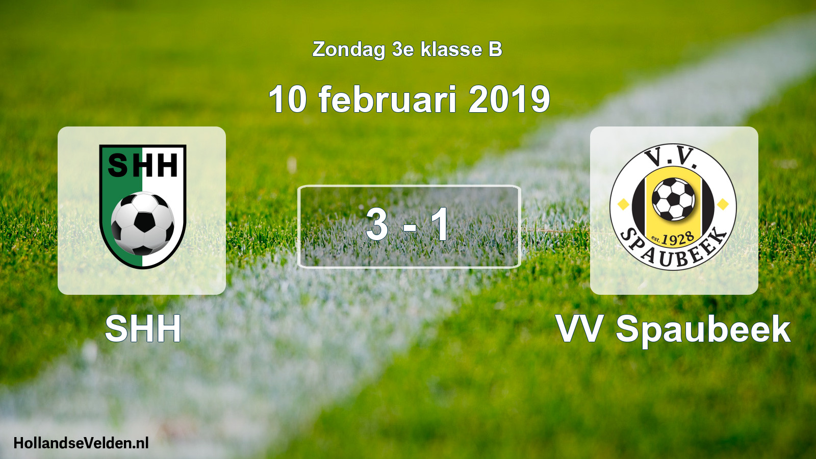 Total number of matches played: SHH - VV Spaubeek 3 - 1 (10 February 2019)