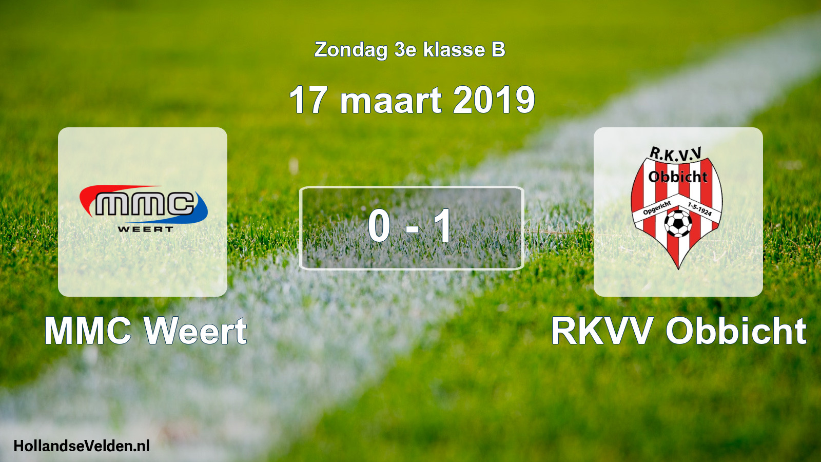 Total number of matches played: MMC Weert - RKVV Obbicht 0 - 1 (17 March 2019)