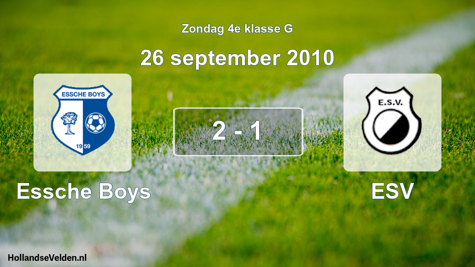 Total number of matches played: Essche Boys - ESV 2 - 1 (26 September 2010)