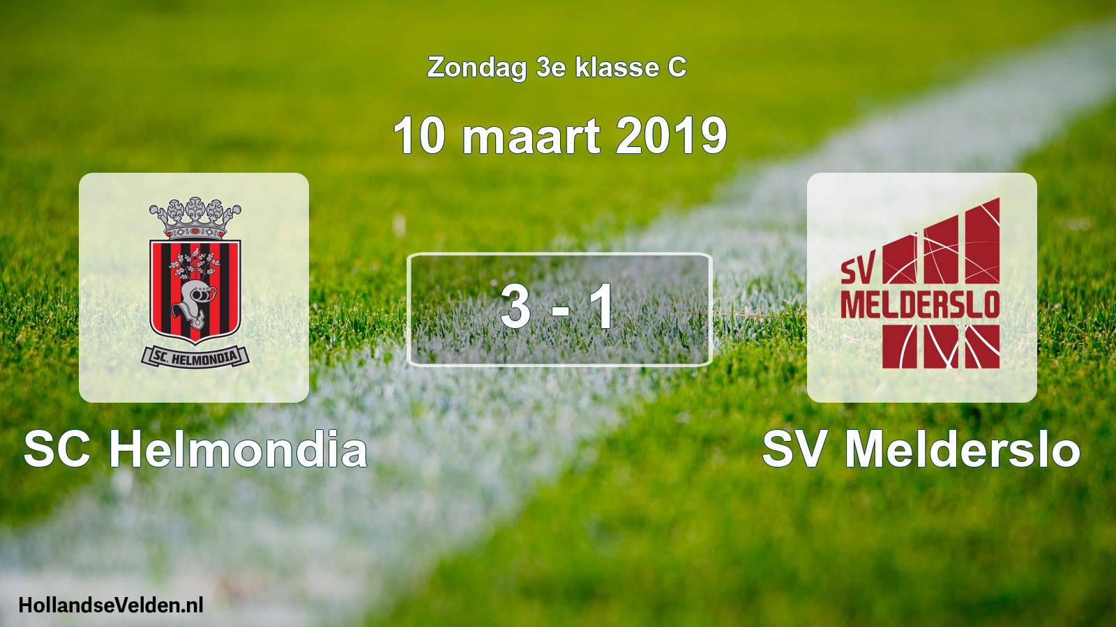 Total number of matches played: SC Helmondia - SV Melderslo 3 - 1 (10 March 2019)