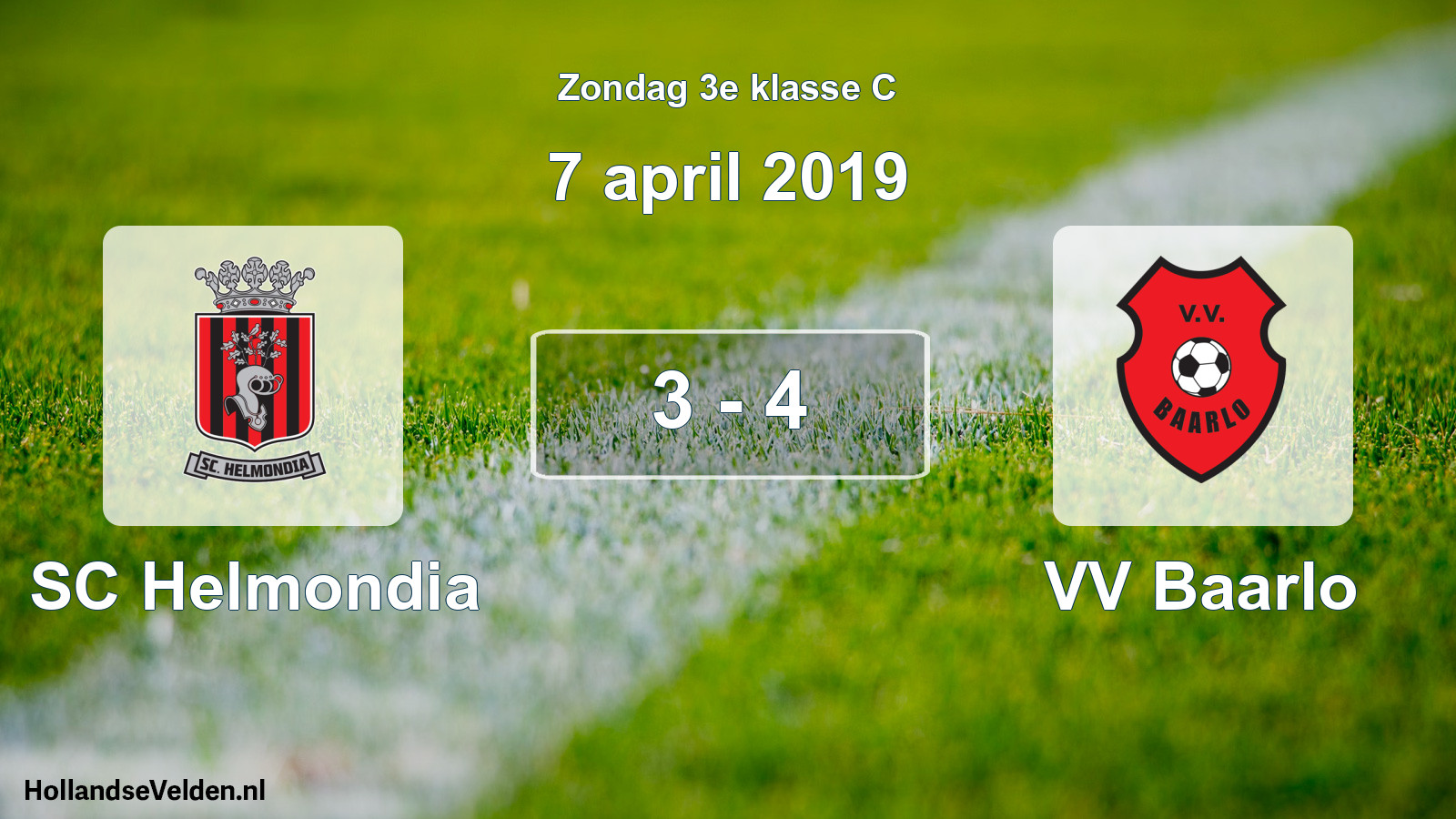 Total number of matches played: SC Helmondia - VV Baarlo 3 - 4 (7 April 2019)
