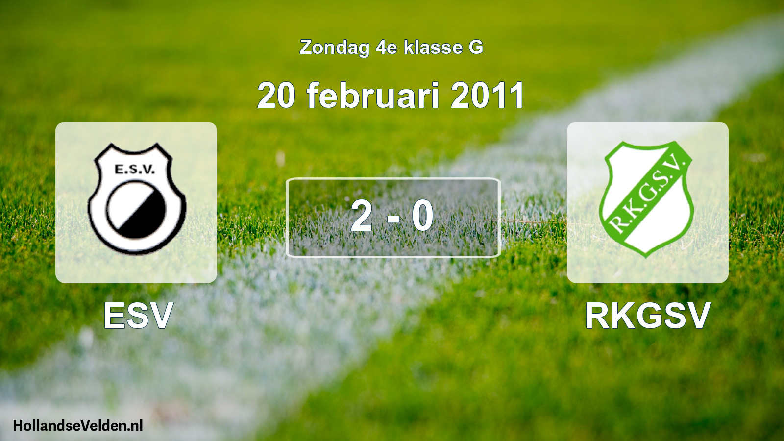 Total number of matches played: ESV - RKGSV 2 - 0 (20 February 2011)