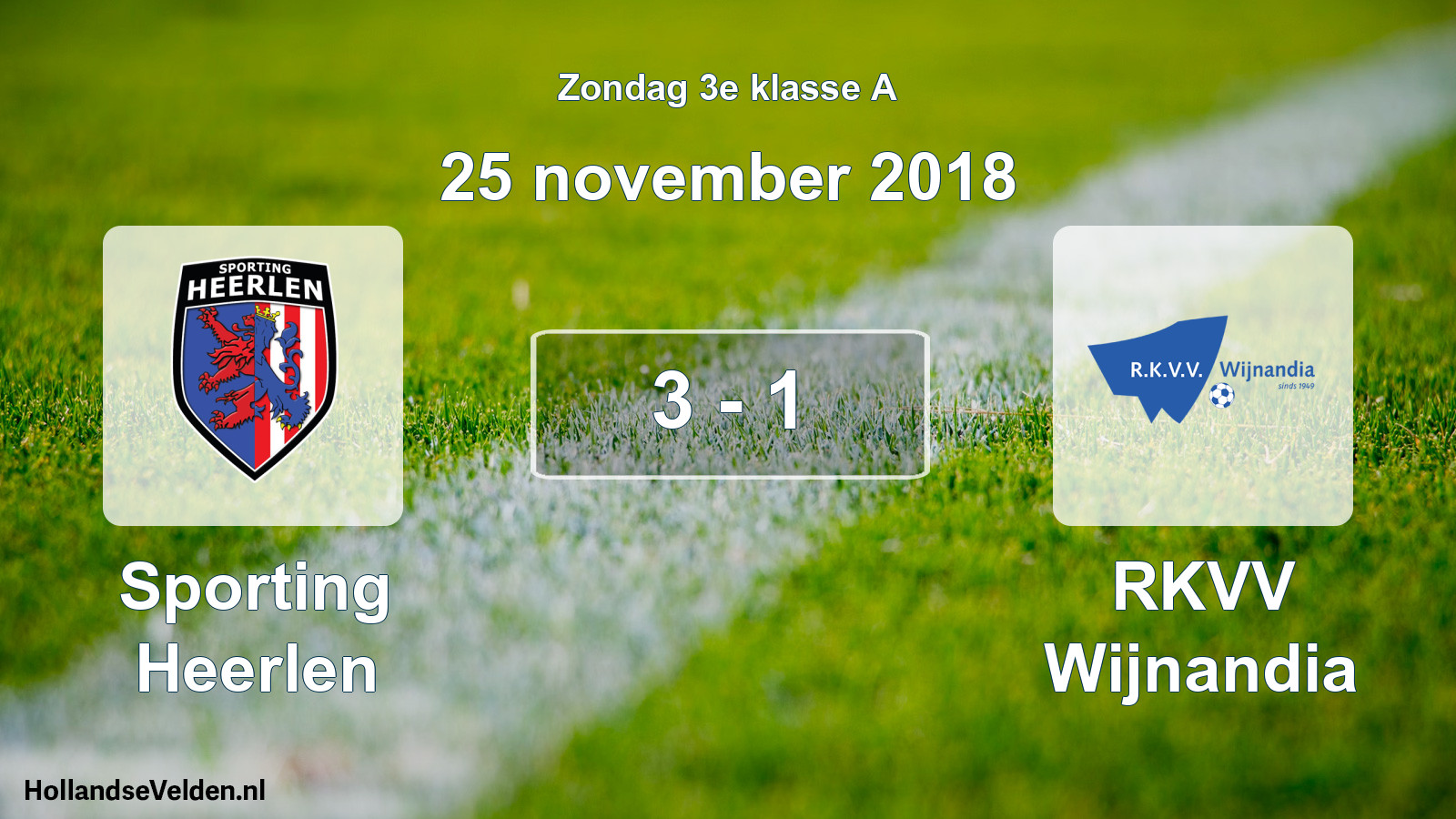 Total number of matches played: Sporting Heerlen - RKVV Wijnandia 3 - 1 (25 November 2018)