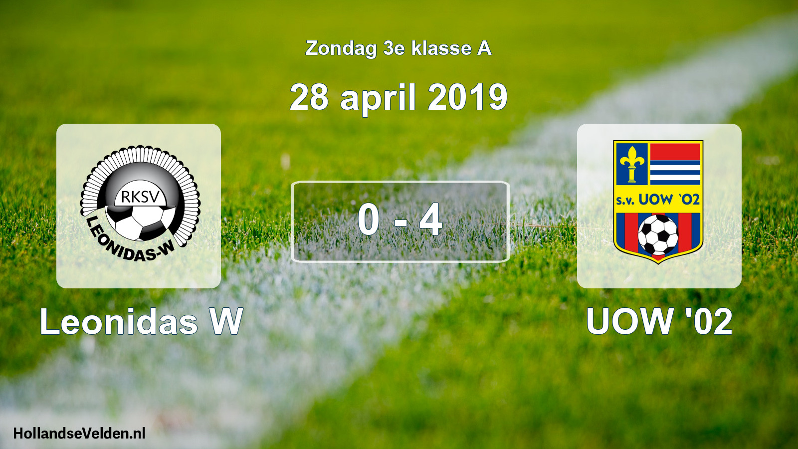 Total number of matches played: Leonidas W - UOW '02 0 - 4 (28 April 2019)
