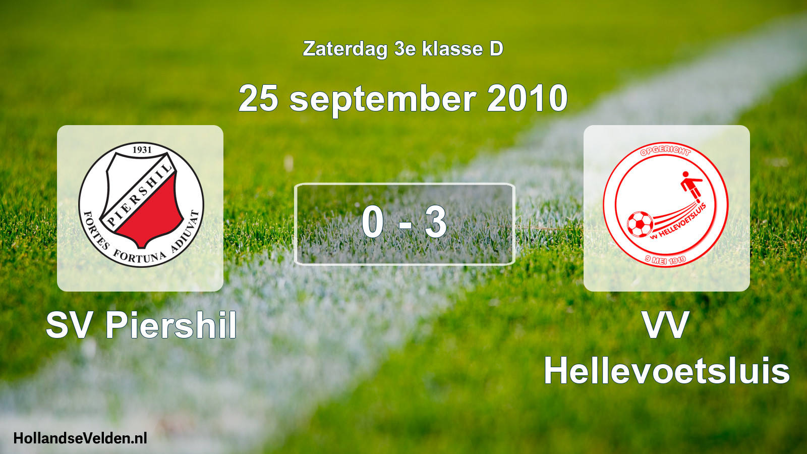 Total number of matches played: SV Piershil - VV Hellevoetsluis 0 - 3 (25 September 2010)