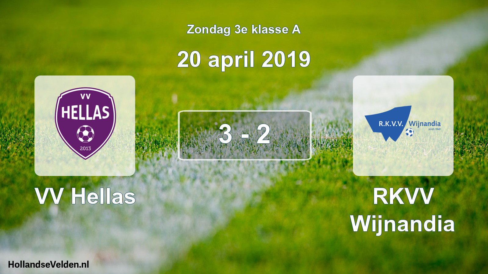 Total number of matches played: VV Hellas - RKVV Wijnandia 3 - 2 (20 April 2019)