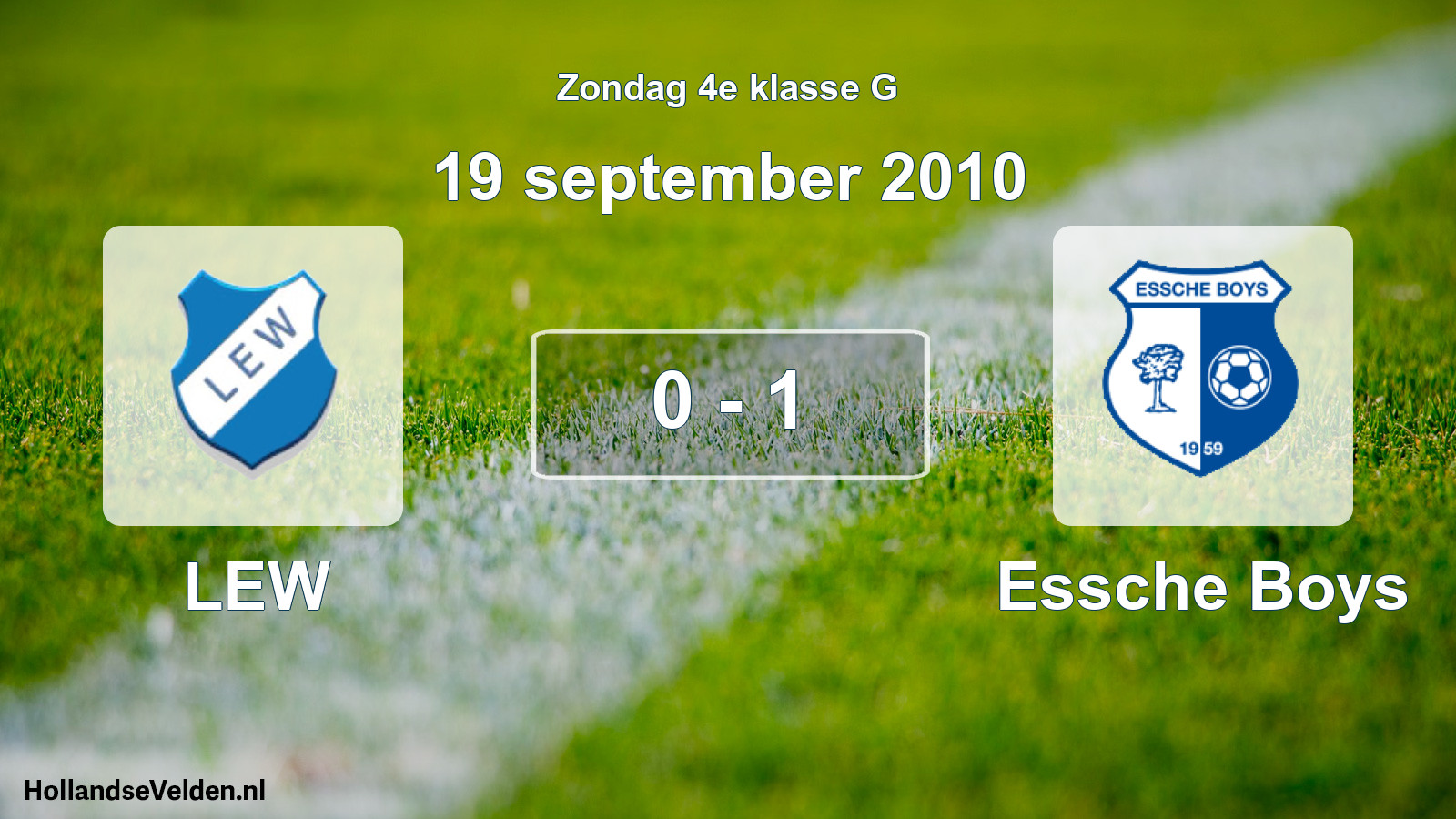Total number of matches played: LEW - Essche Boys 0 - 1 (19 September 2010)