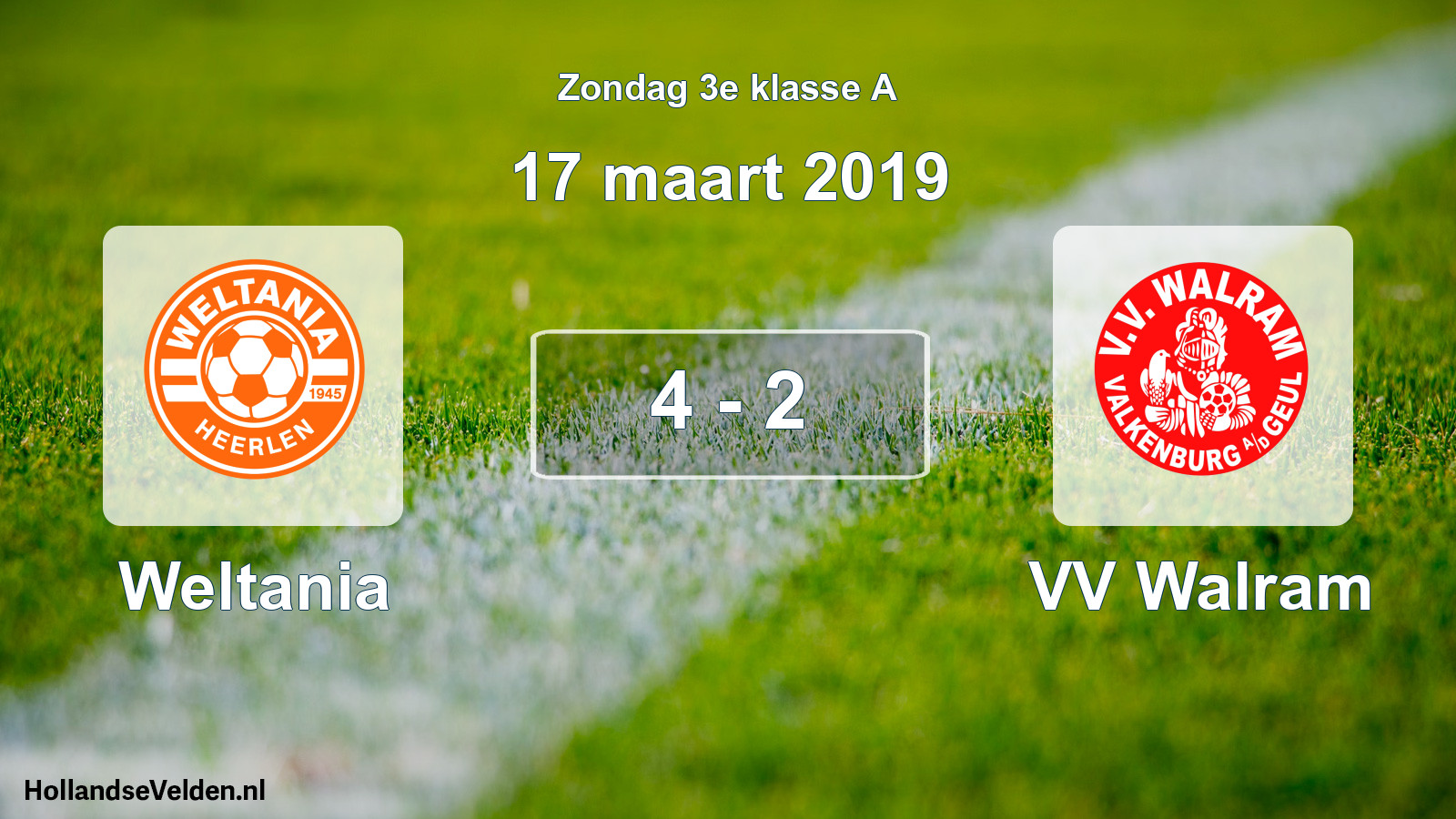 Total number of matches played: Weltania - VV Walram 4 - 2 (17 March 2019)