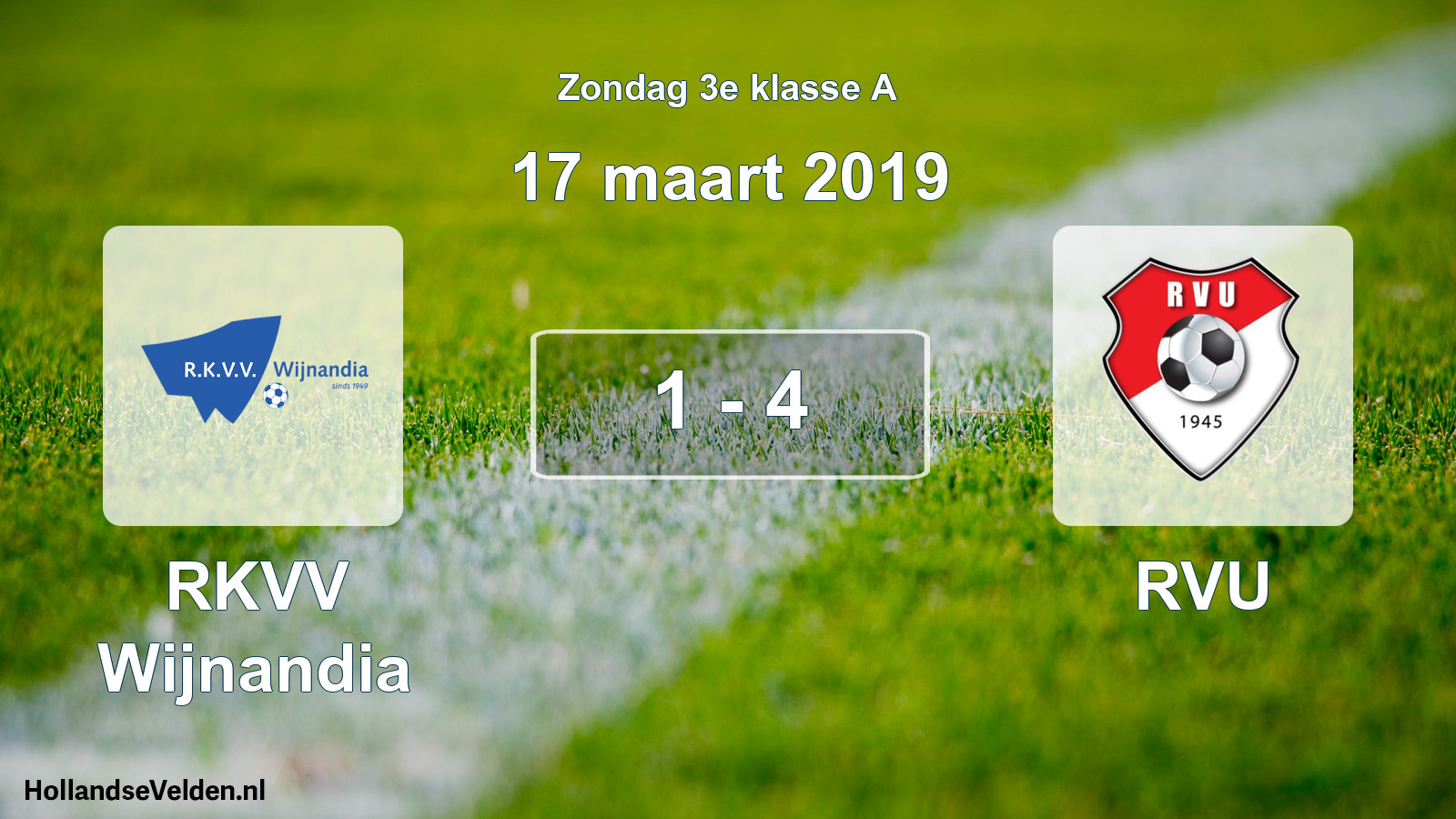Total number of matches played: RKVV Wijnandia - RVU 1 - 4 (17 March 2019)