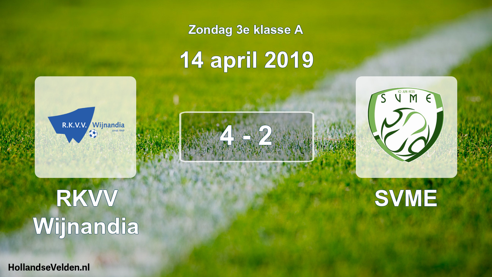 Total number of matches played: RKVV Wijnandia - SVME 4 - 2 (14 April 2019)