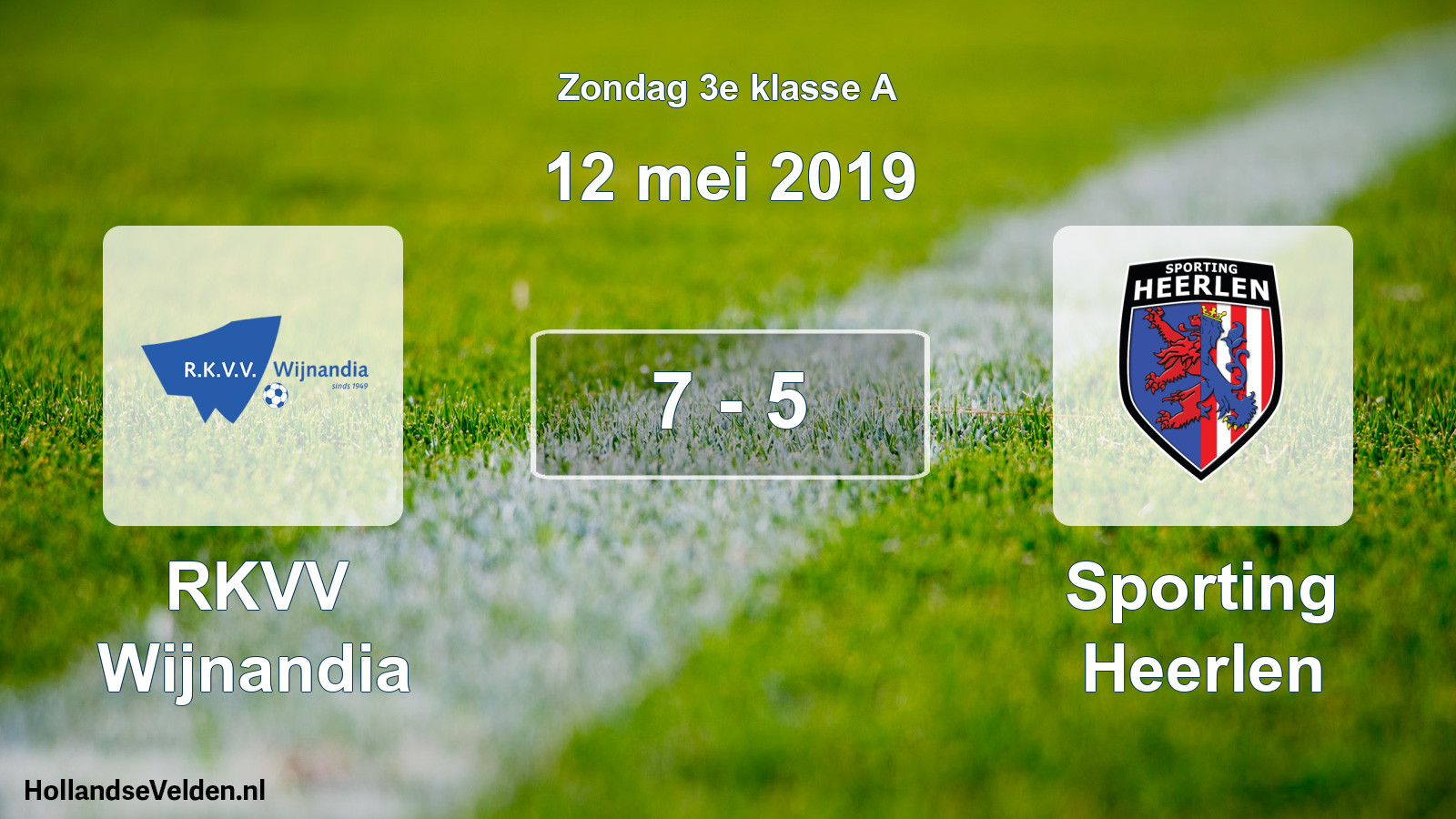 Total number of matches played: RKVV Wijnandia - Sporting Heerlen 7 - 5 (12 May 2019)