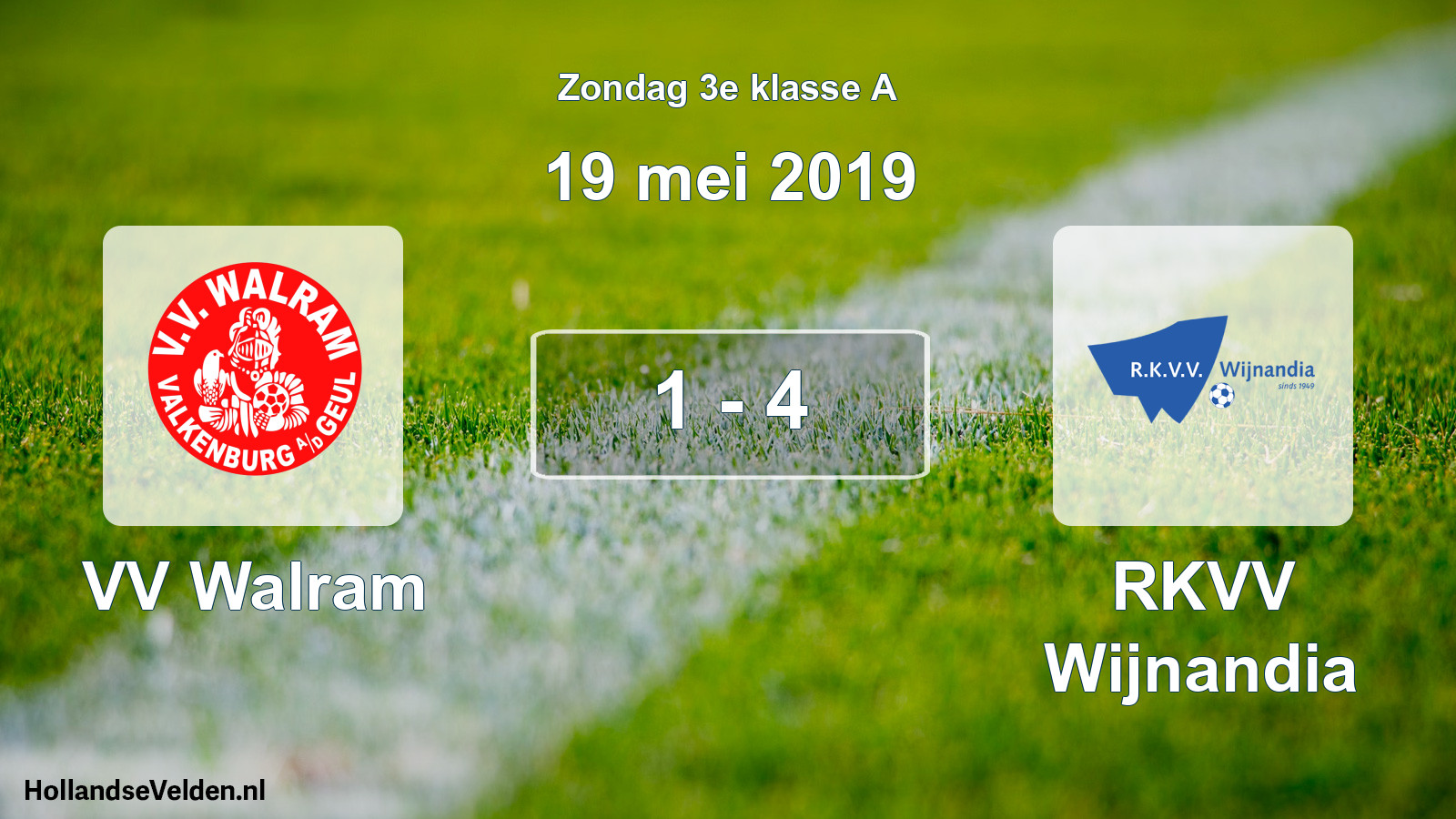 Total number of matches played: VV Walram - RKVV Wijnandia 1 - 4 (19 May 2019)