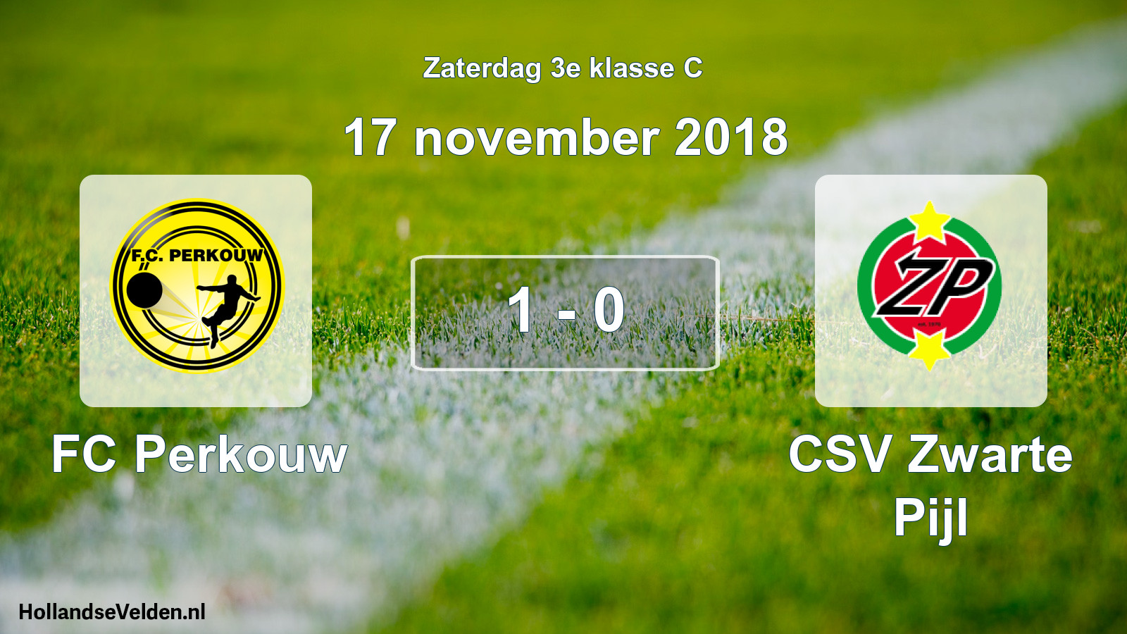 Total number of matches played: FC Perkouw - CSV Zwarte Pijl 1 - 0 (17 November 2018)