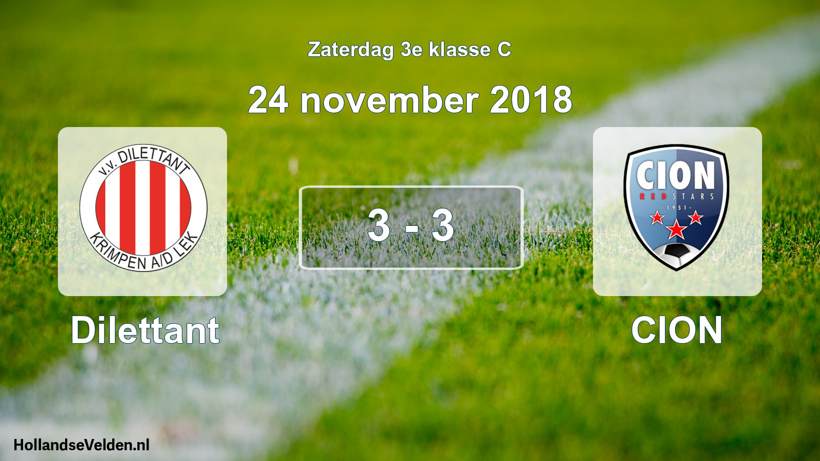 Total number of matches played: Dilettant - CION 3 - 3 (24 November 2018)