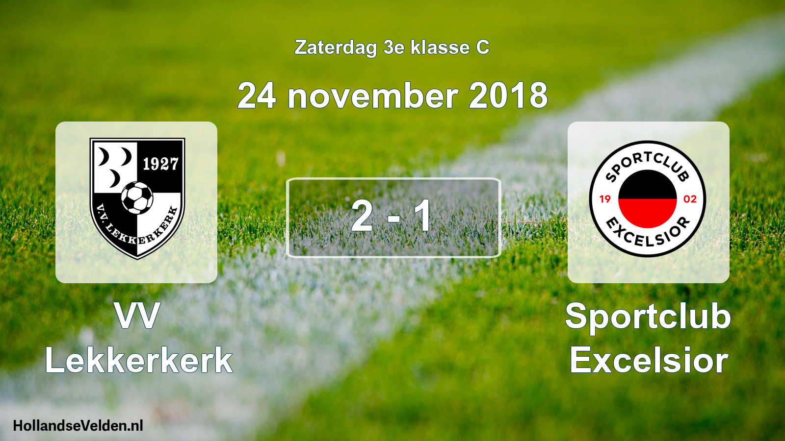 Total number of matches played: VV Lekkerkerk - Sportclub Excelsior 2 - 1 (24 November 2018)