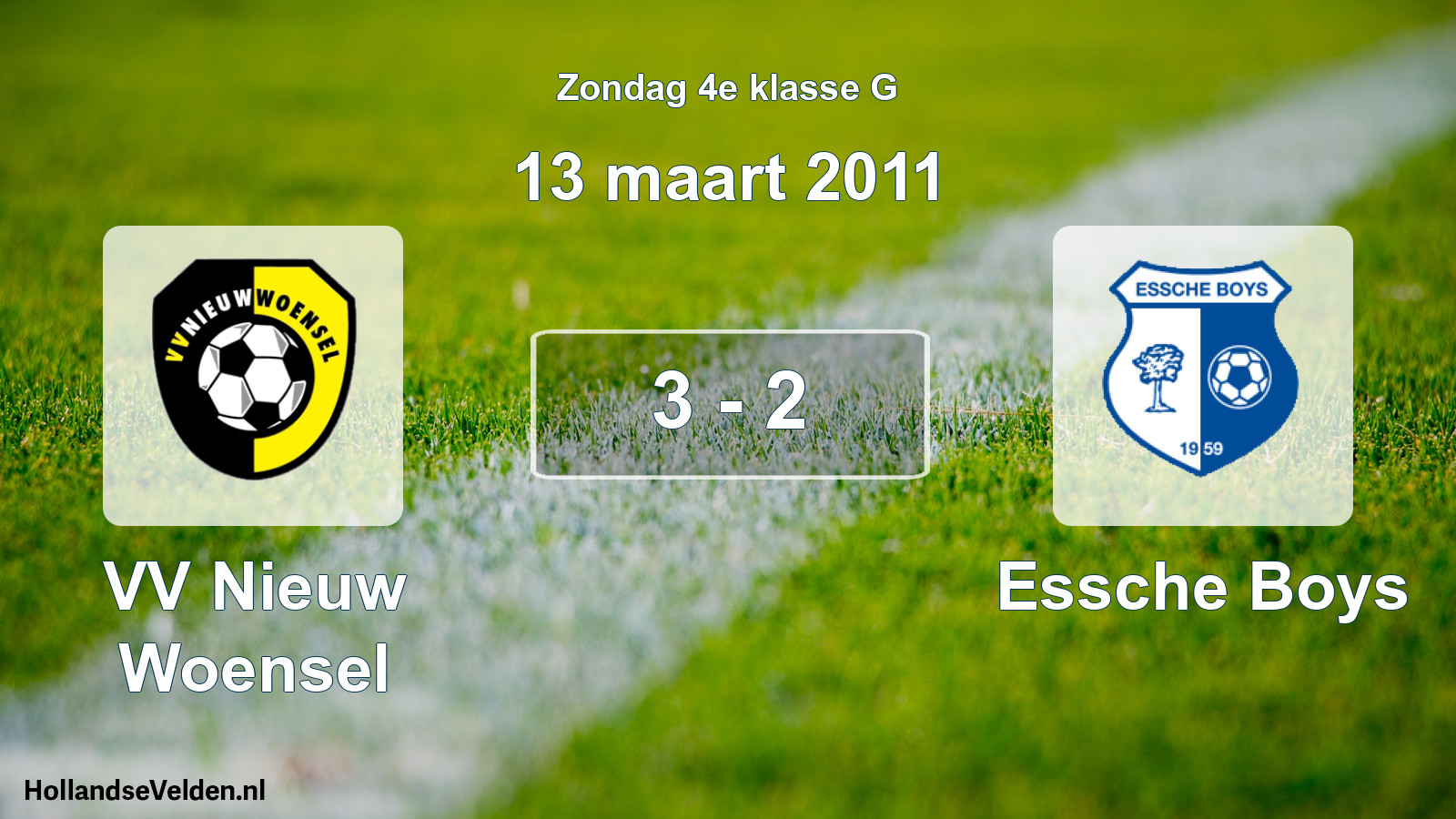 Total number of matches played: VV Nieuw Woensel - Essche Boys 3 - 2 (13 March 2011)