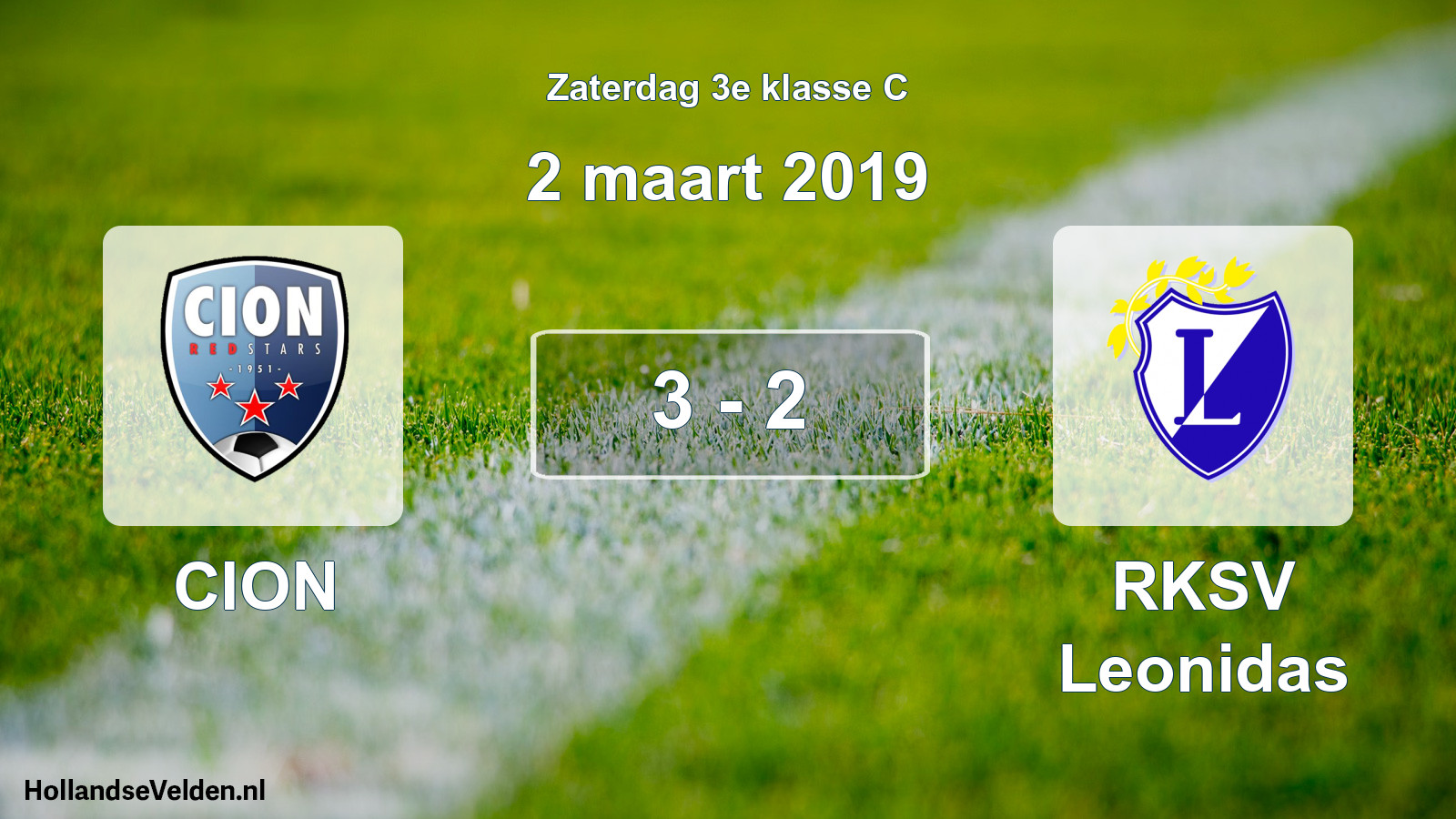 Total number of matches played: CION - RKSV Leonidas 3 - 2 (2 March 2019)