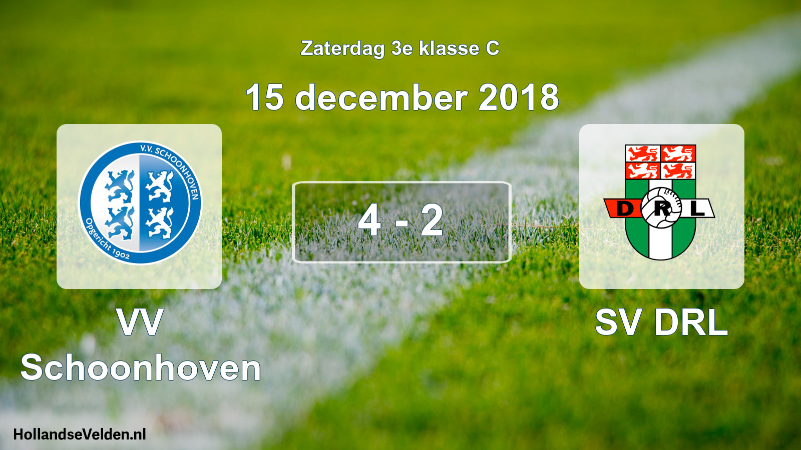 Total number of matches played: VV Schoonhoven - SV DRL 4 - 2 (15 December 2018)
