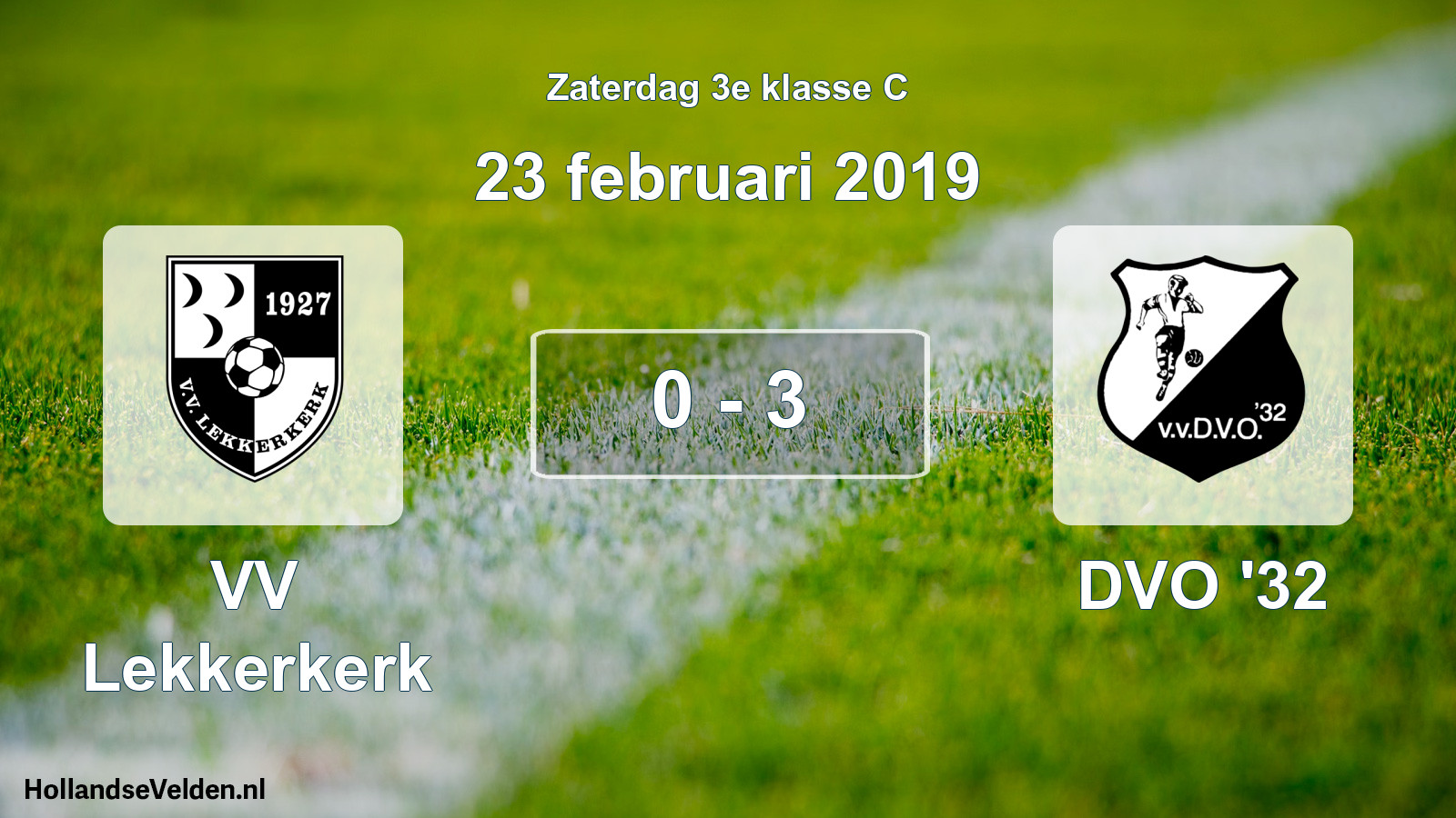 Total number of matches played: VV Lekkerkerk - DVO '32 0 - 3 (23 February 2019)