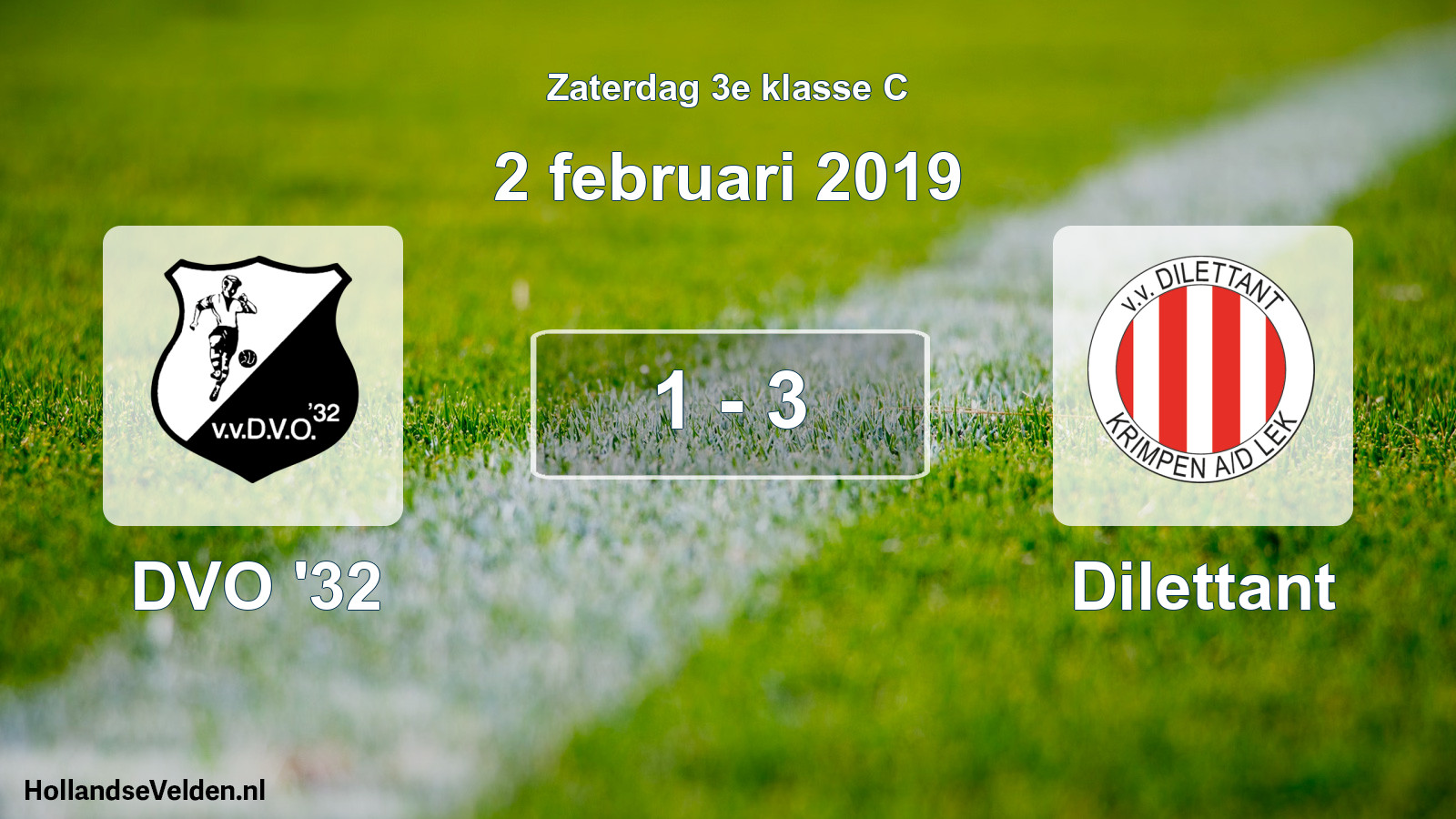 Total number of matches played: DVO '32 - Dilettant 1 - 3 (2 February 2019)