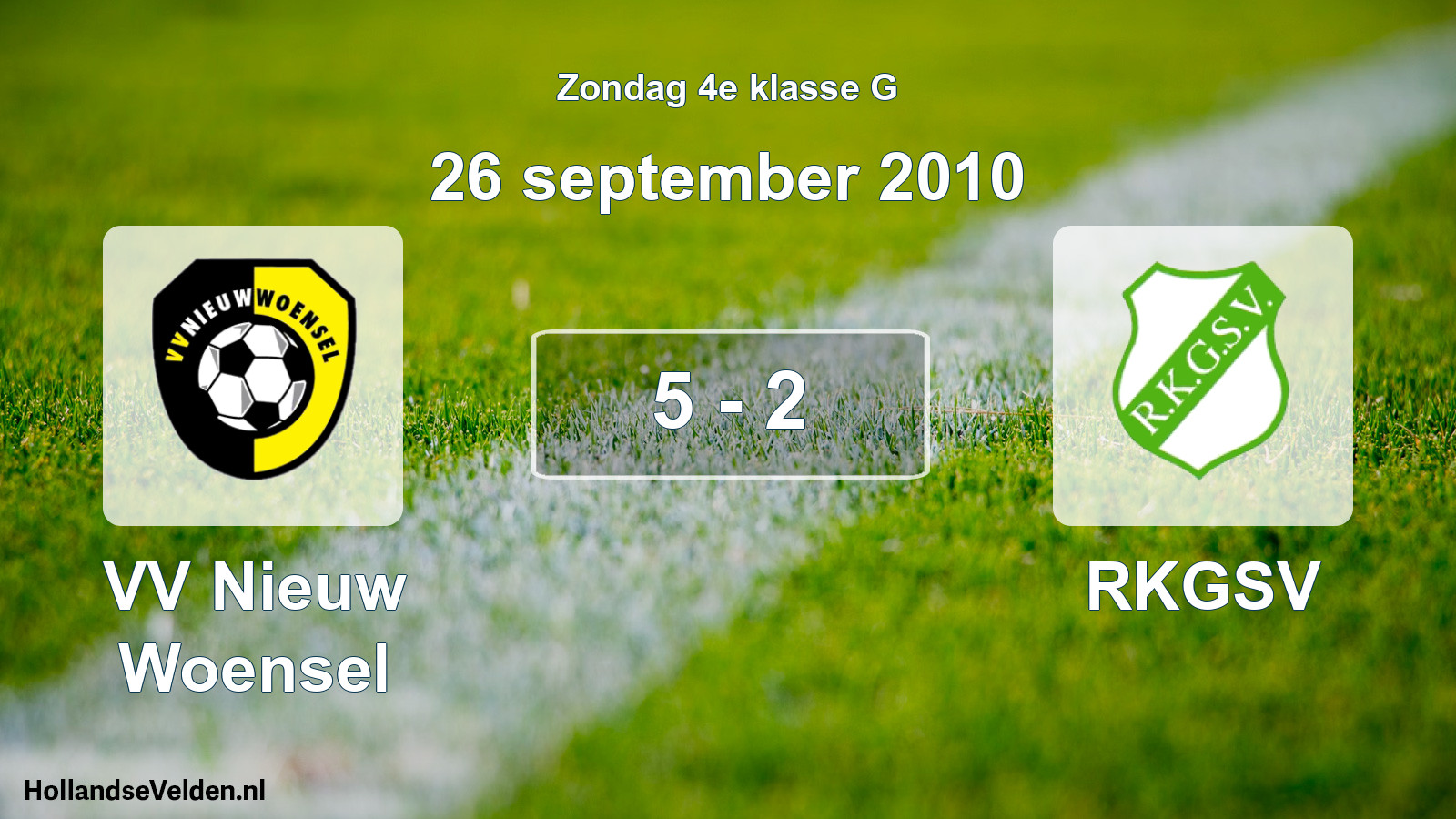 Total number of matches played: VV Nieuw Woensel - RKGSV 5 - 2 (26 September 2010)