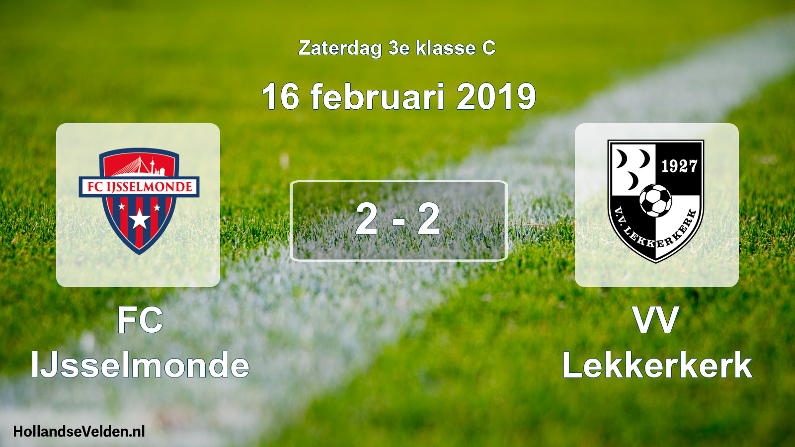 Total number of matches played: FC IJsselmonde - VV Lekkerkerk 2 - 2 (16 February 2019)