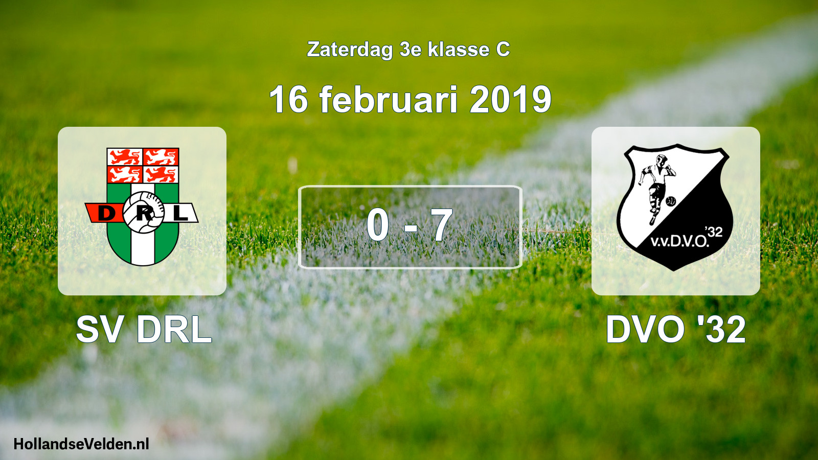 Total number of matches played: SV DRL - DVO '32 0 - 7 (16 February 2019)