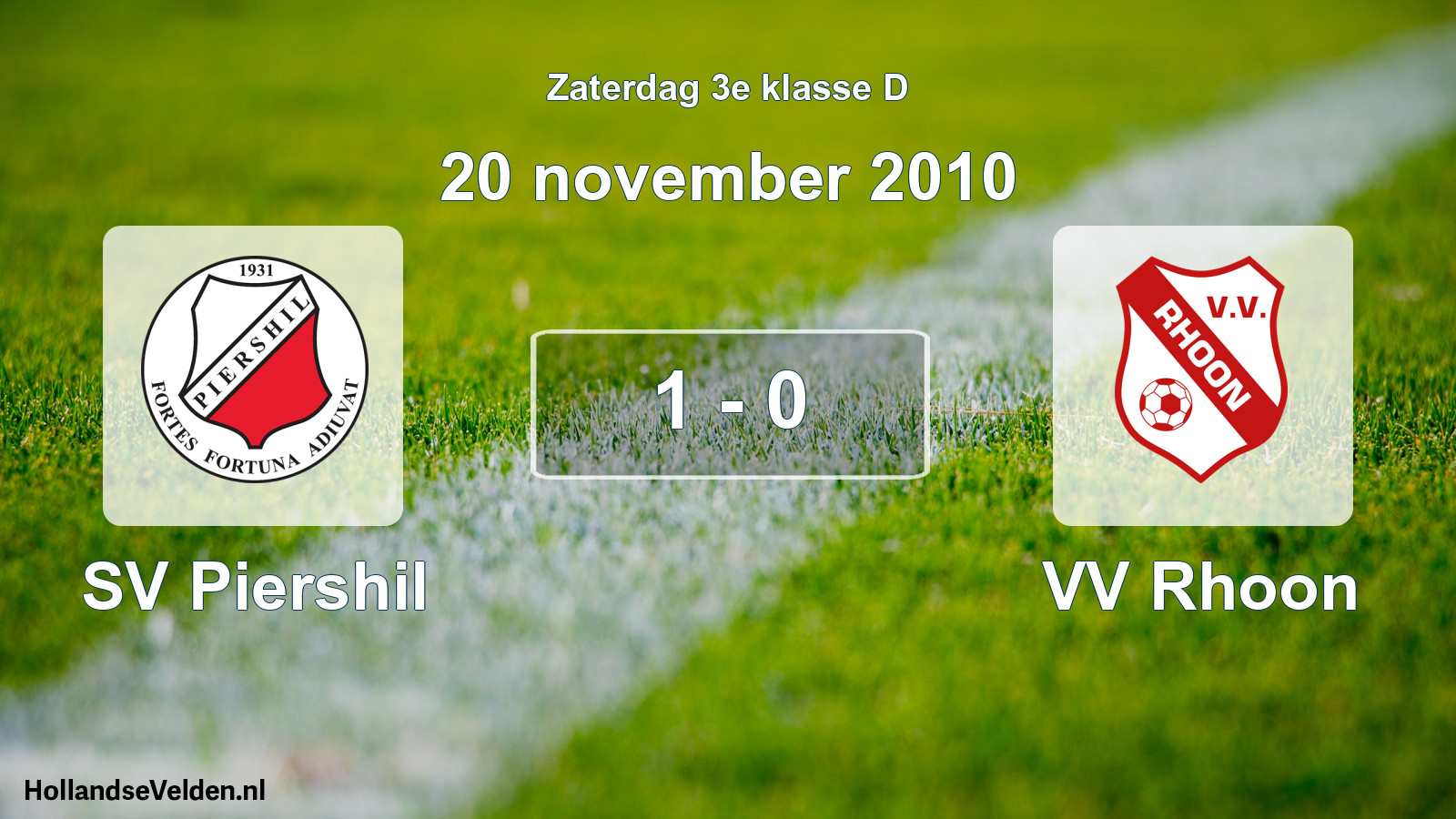 Total number of matches played: SV Piershil - VV Rhoon 1 - 0 (20 November 2010)