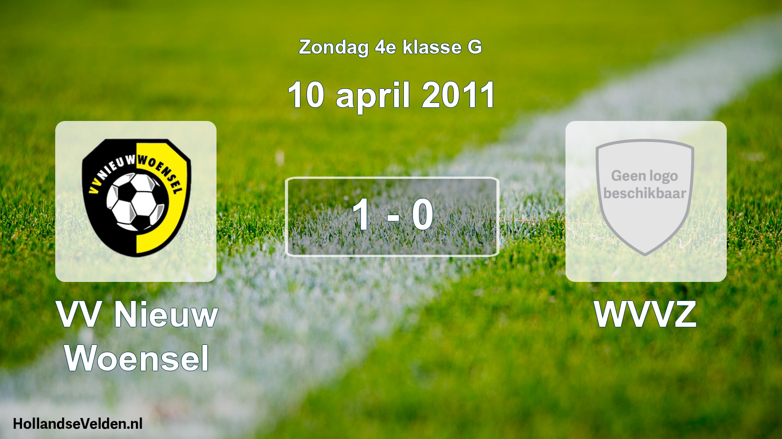Total number of matches played: VV Nieuw Woensel - WVVZ 1 - 0 (10 April 2011)