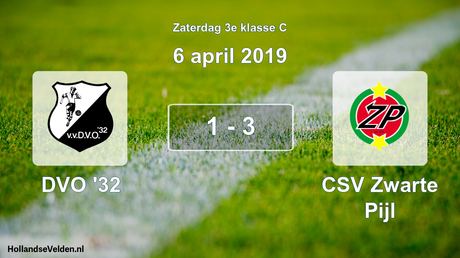 Total number of matches played: DVO '32 - CSV Zwarte Pijl 1 - 3 (6 April 2019)