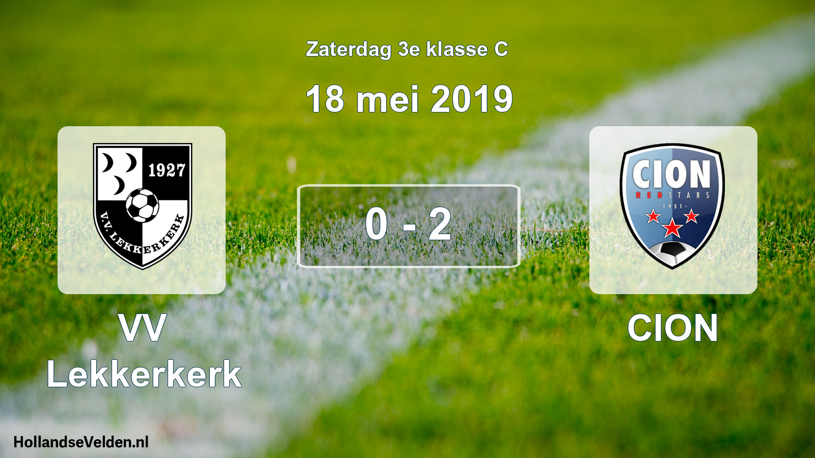 Total number of matches played: VV Lekkerkerk - CION 0 - 2 (18 May 2019)