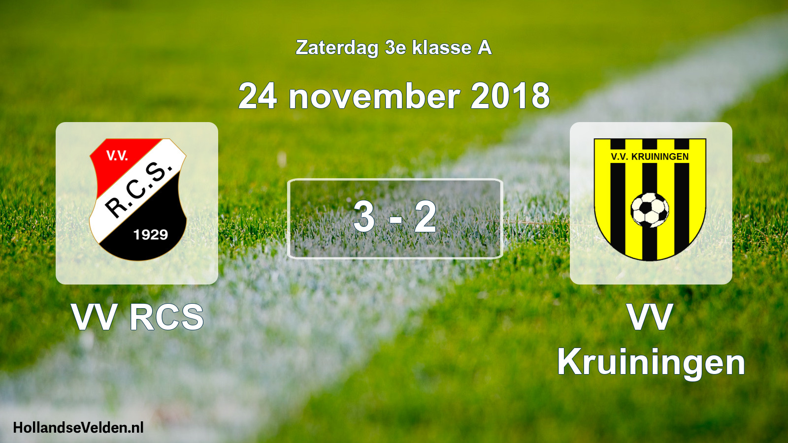 Total number of matches played: VV RCS - VV Kruiningen 3 - 2 (24 November 2018)