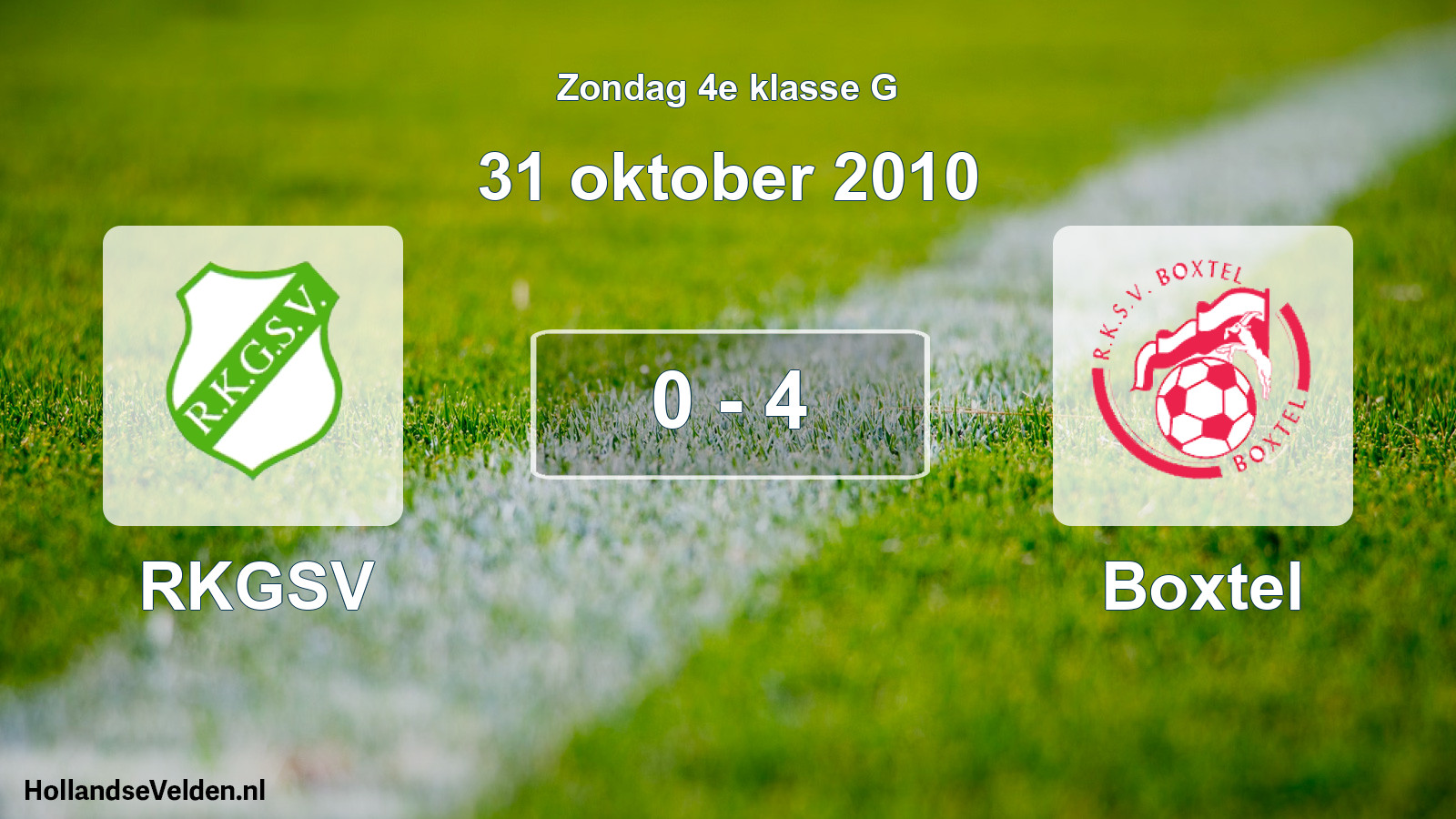 Total number of matches played: RKGSV - Boxtel 0 - 4 (31 October 2010)