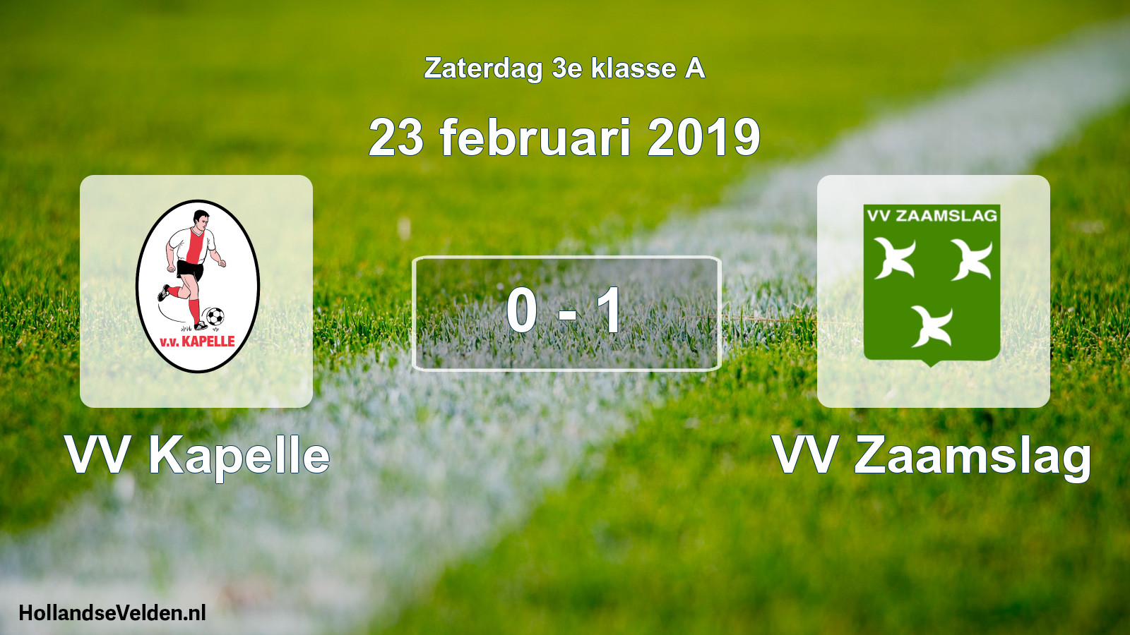 Total number of matches played: VV Kapelle - VV Zaamslag 0 - 1 (23 February 2019)