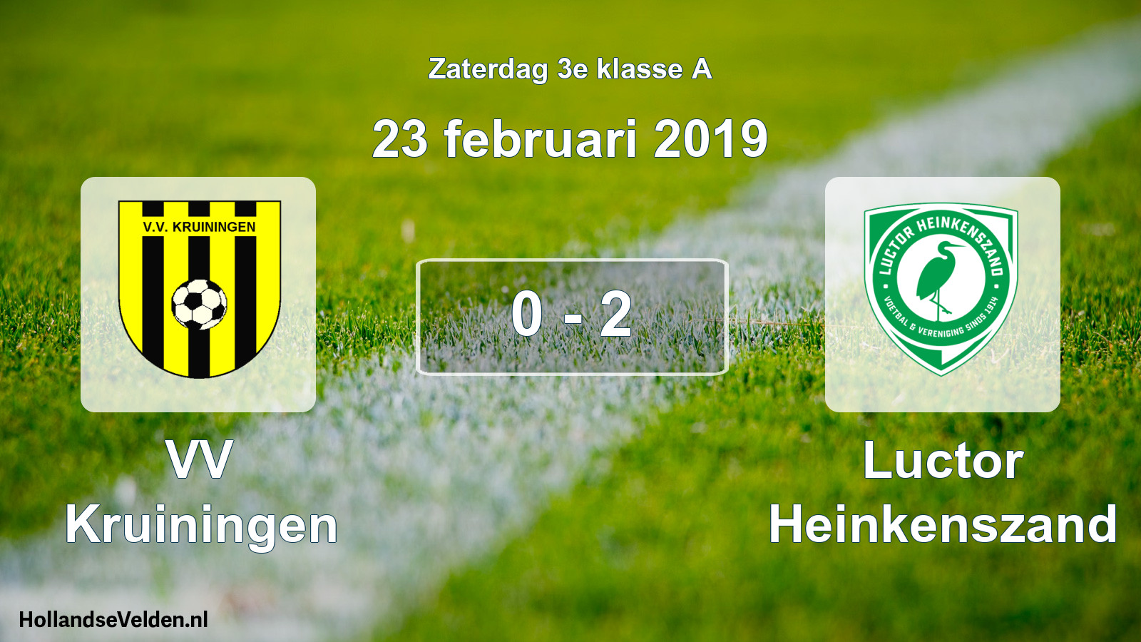 Total number of matches played: VV Kruiningen - Luctor Heinkenszand 0 - 2 (23 February 2019)