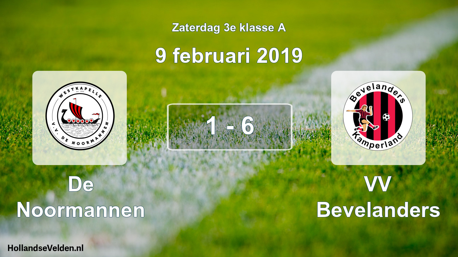 Total number of matches played: De Noormannen - VV Bevelanders 1 - 6 (9 February 2019)