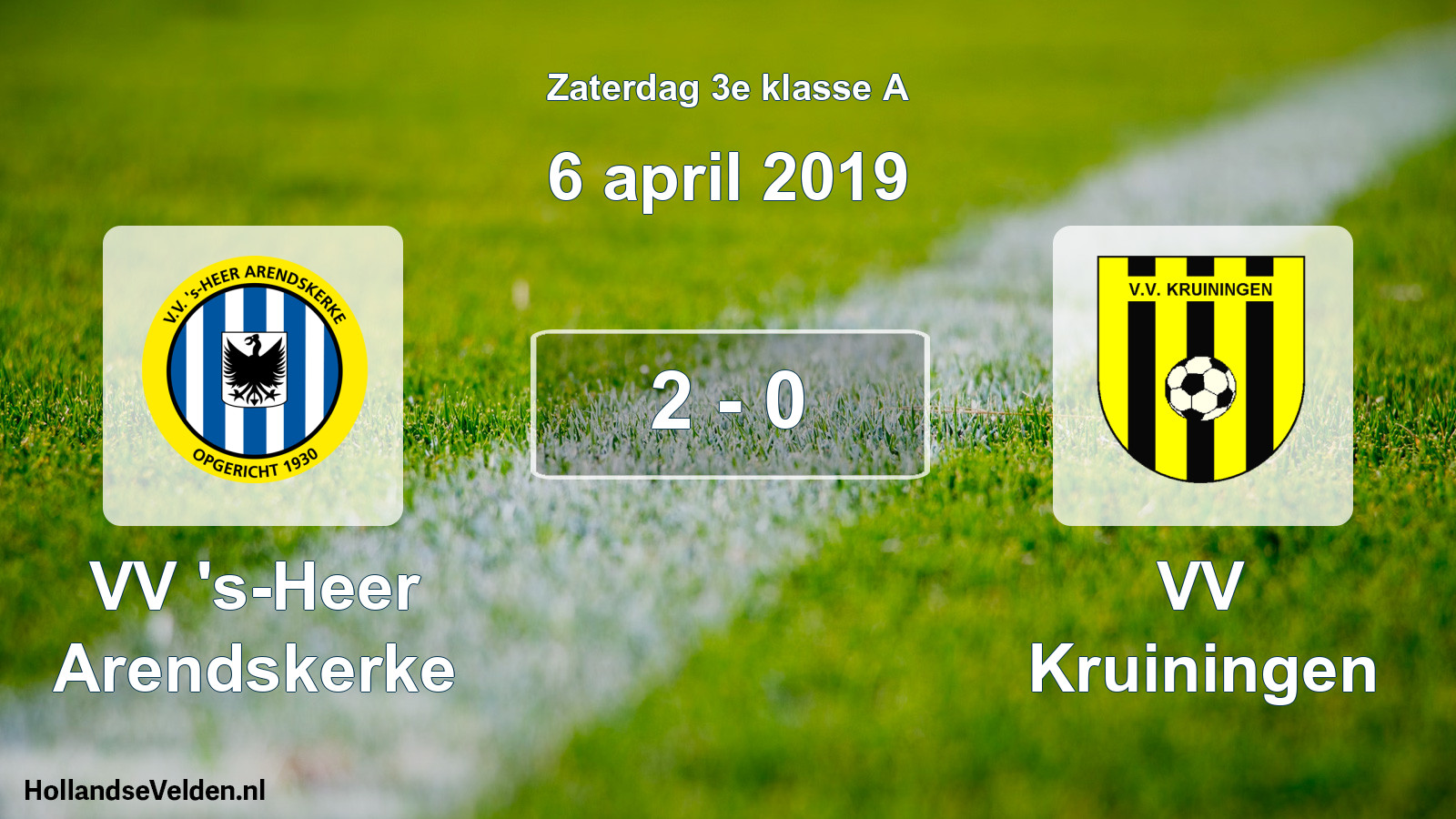 Total number of matches played: VV 's-Heer Arendskerke - VV Kruiningen 2 - 0 (6 April 2019)