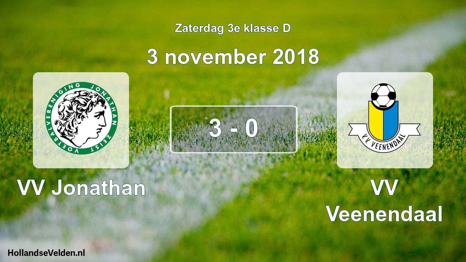 Total number of matches played: VV Jonathan - VV Veenendaal 3 - 0 (3 November 2018)