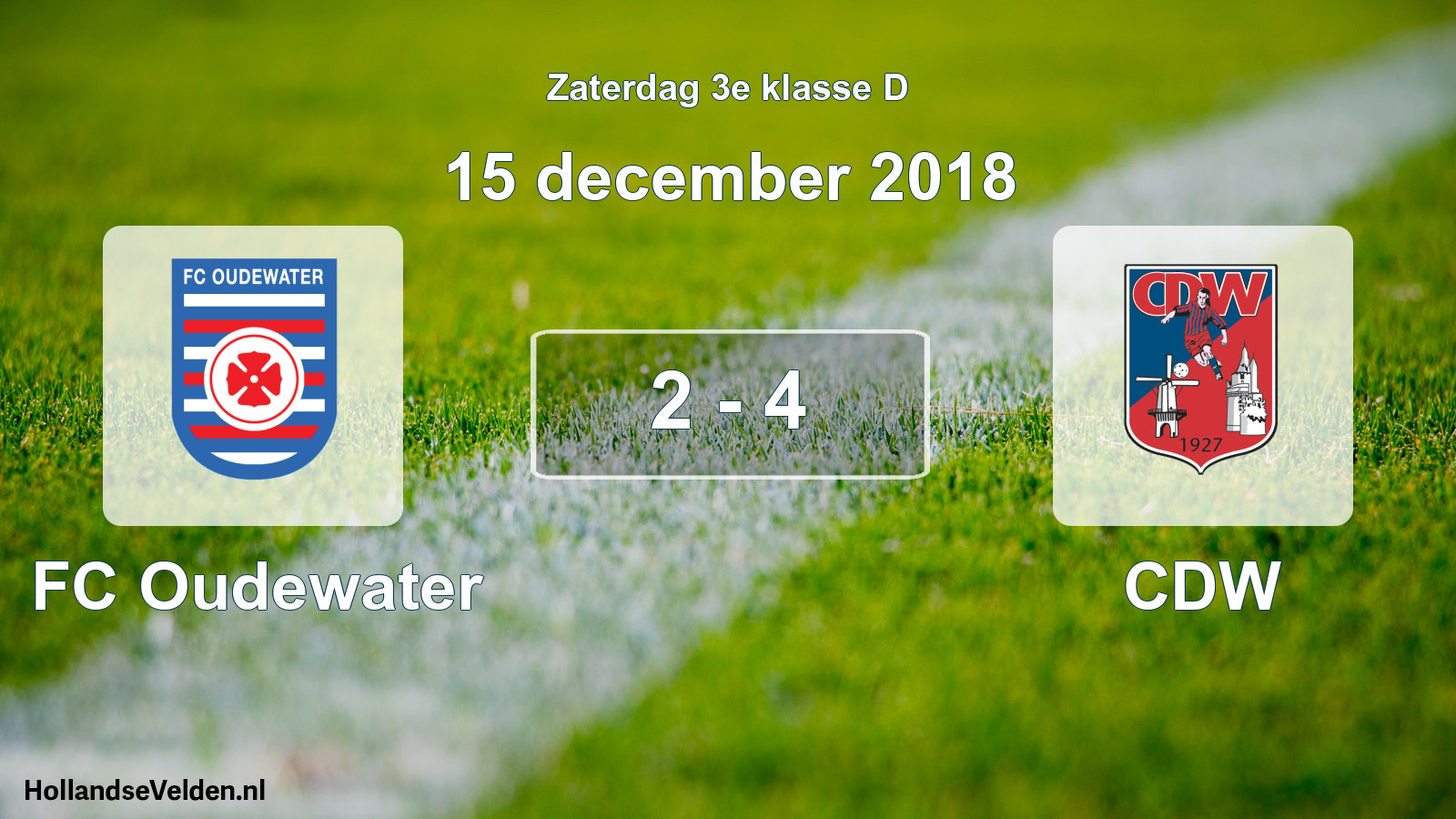 Total number of matches played: FC Oudewater - CDW 2 - 4 (15 December 2018)