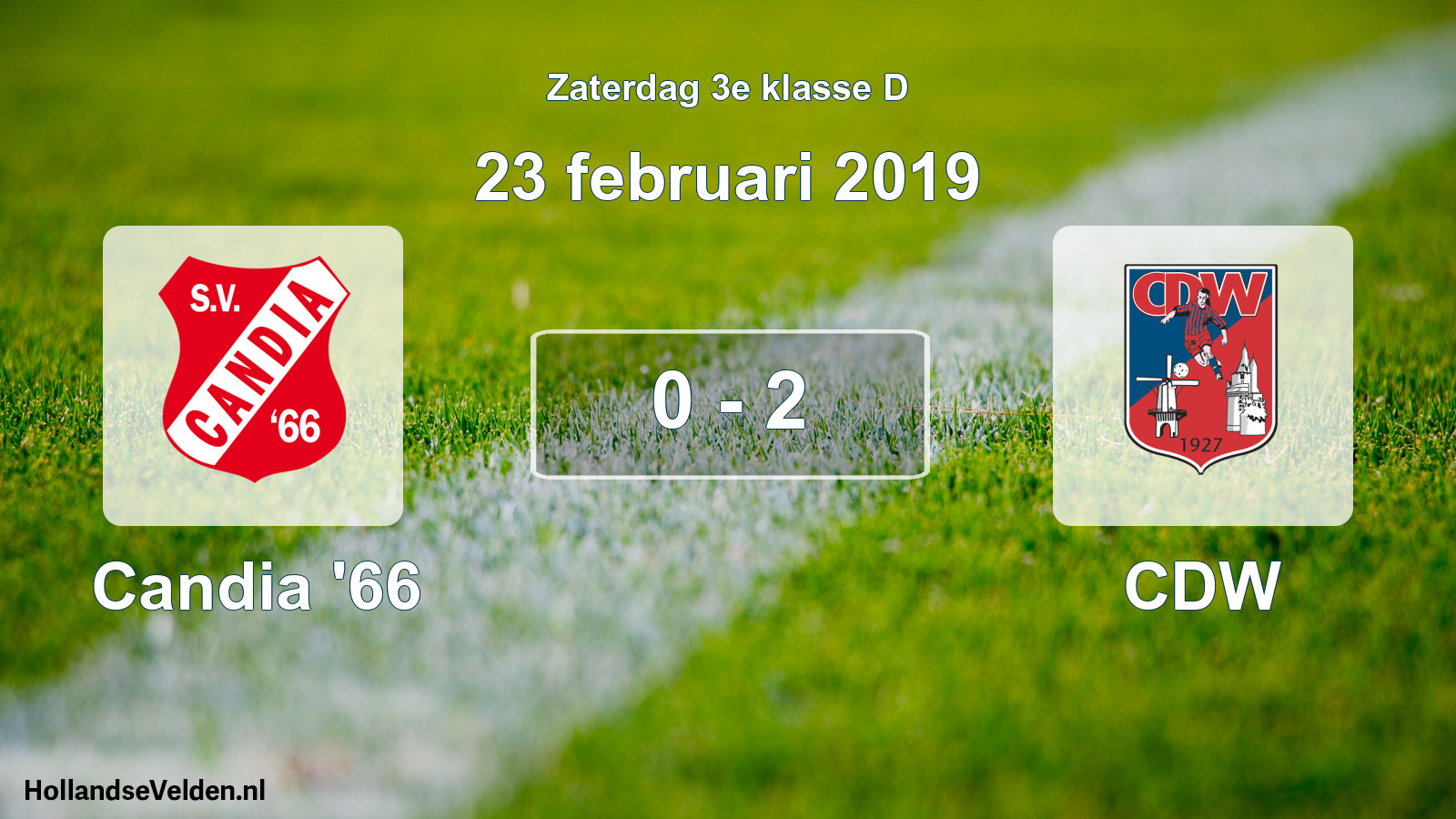Total number of matches played: Candia '66 - CDW 0 - 2 (23 February 2019)
