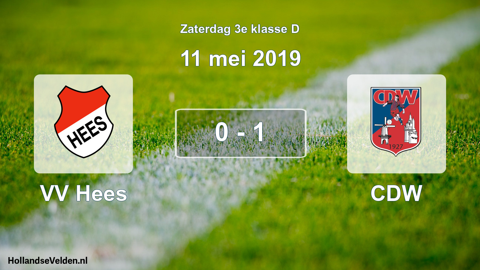 Total number of matches played: VV Hees - CDW 0 - 1 (11 May 2019)