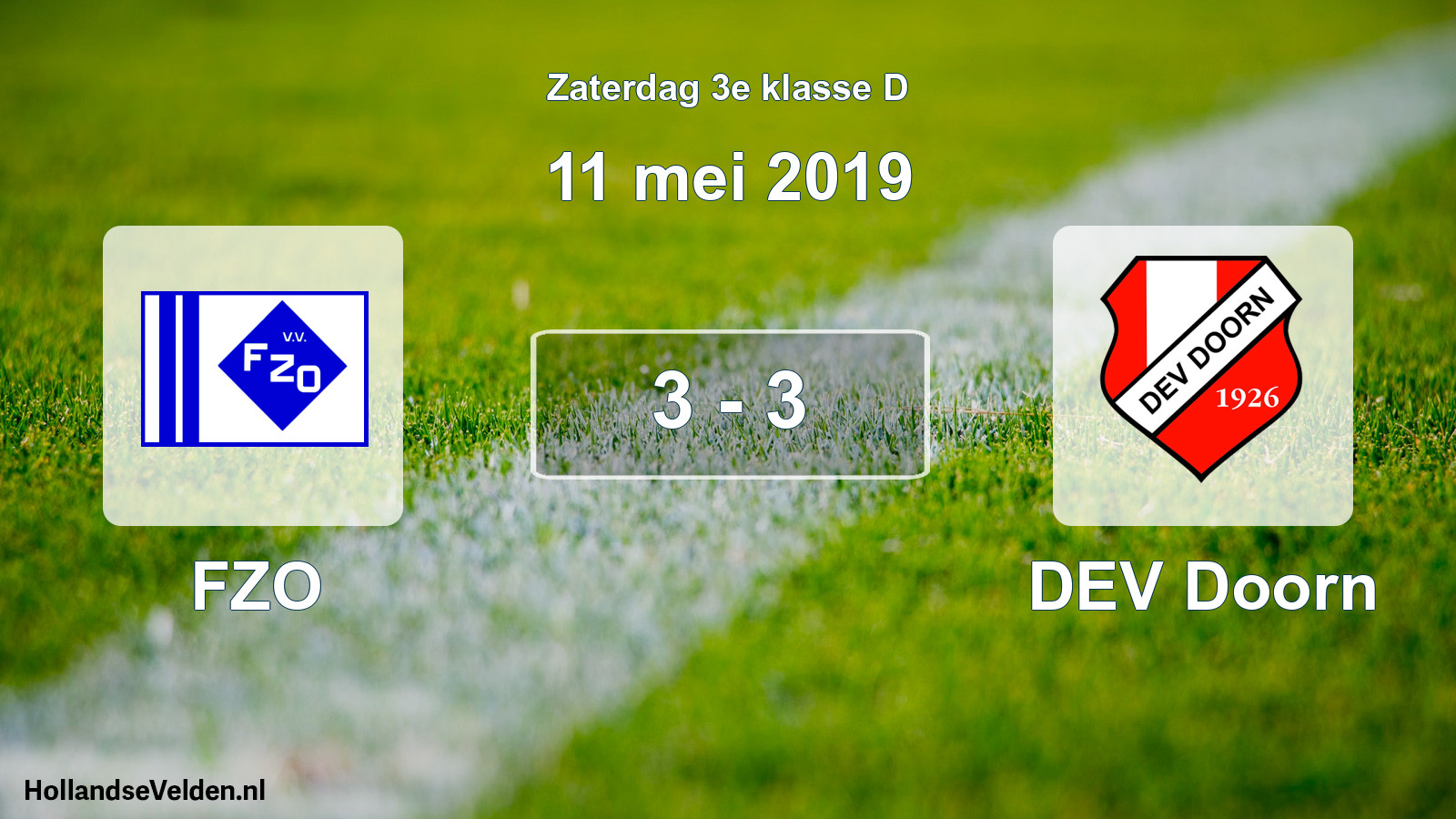 Total number of matches played: FZO - DEV Doorn 3 - 3 (11 May 2019)