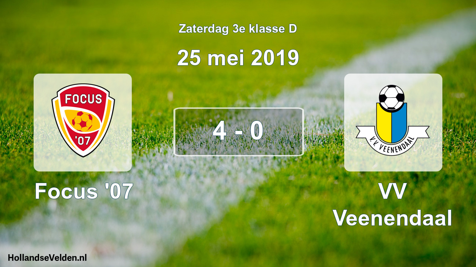 Total number of matches played: Focus '07 - VV Veenendaal 4 - 0 (25 May 2019)