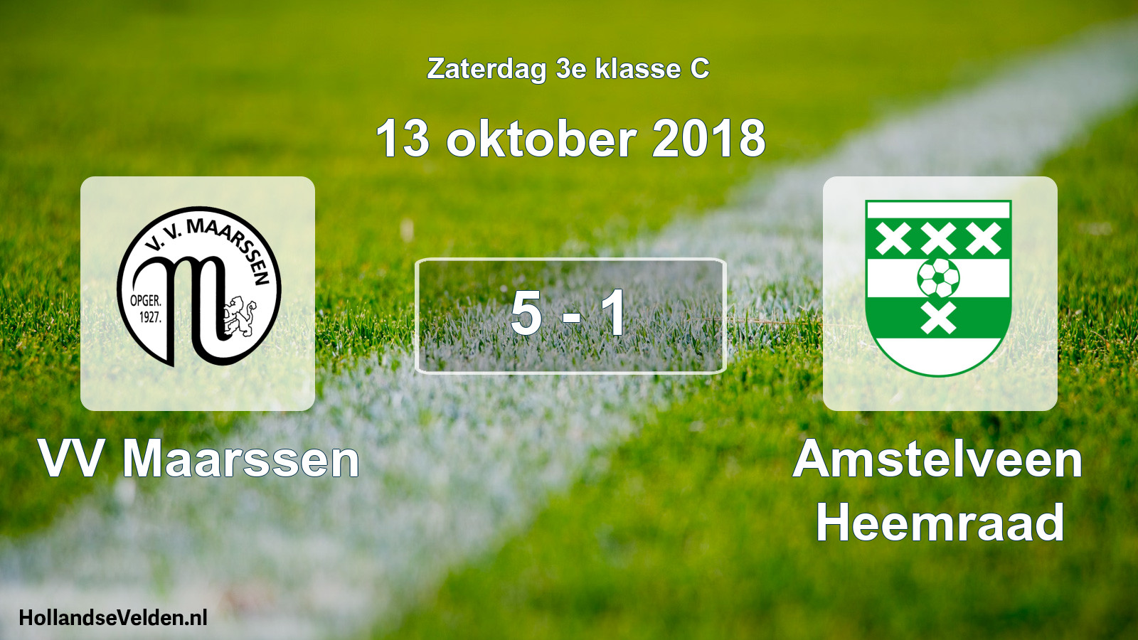 Total number of matches played: VV Maarssen - Amstelveen Heemraad 5 - 1 (13 October 2018)